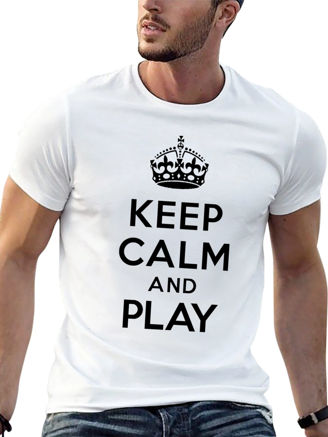 Keep Calm and Play Black Graphic Tee