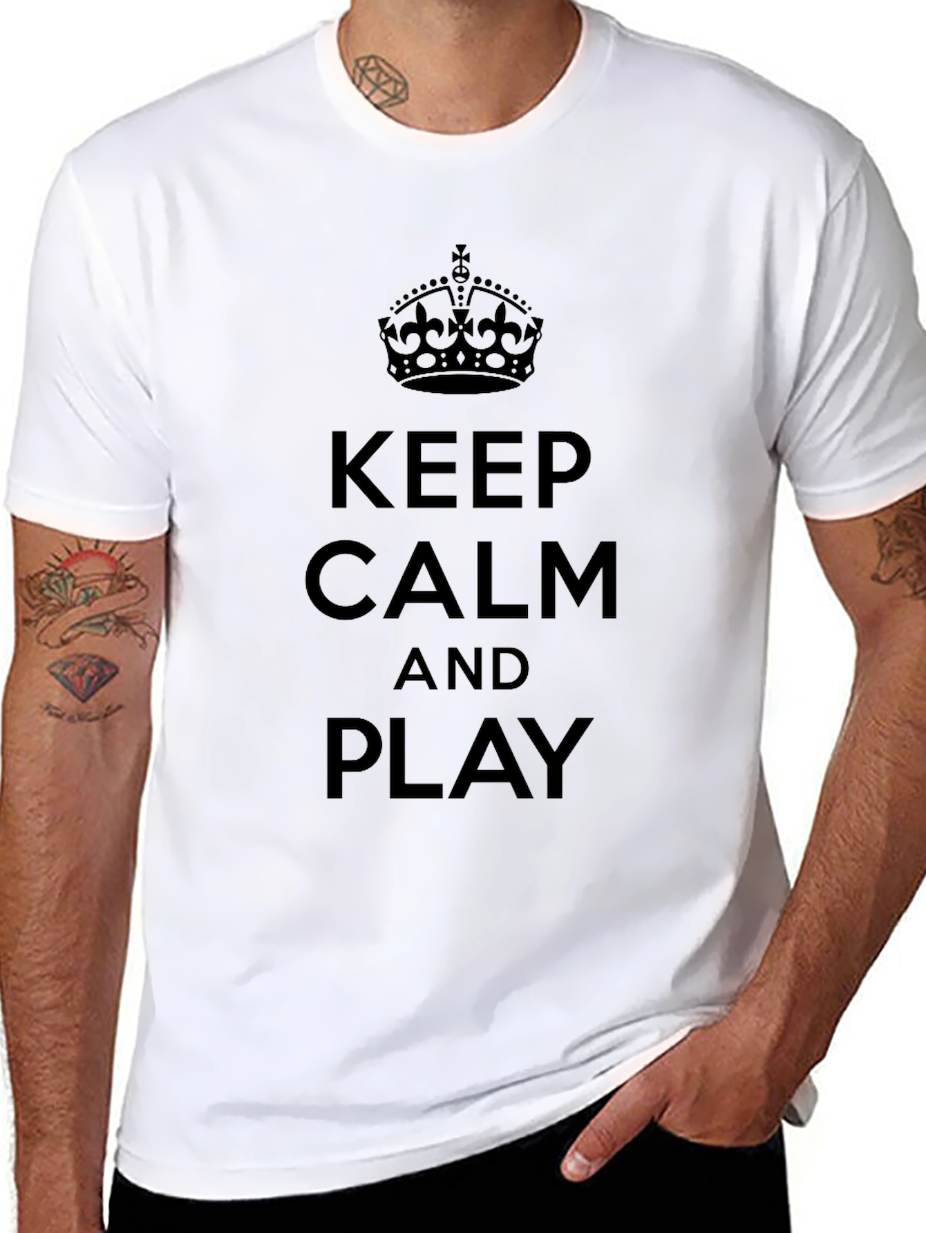 Keep Calm and Play Black Graphic Tee