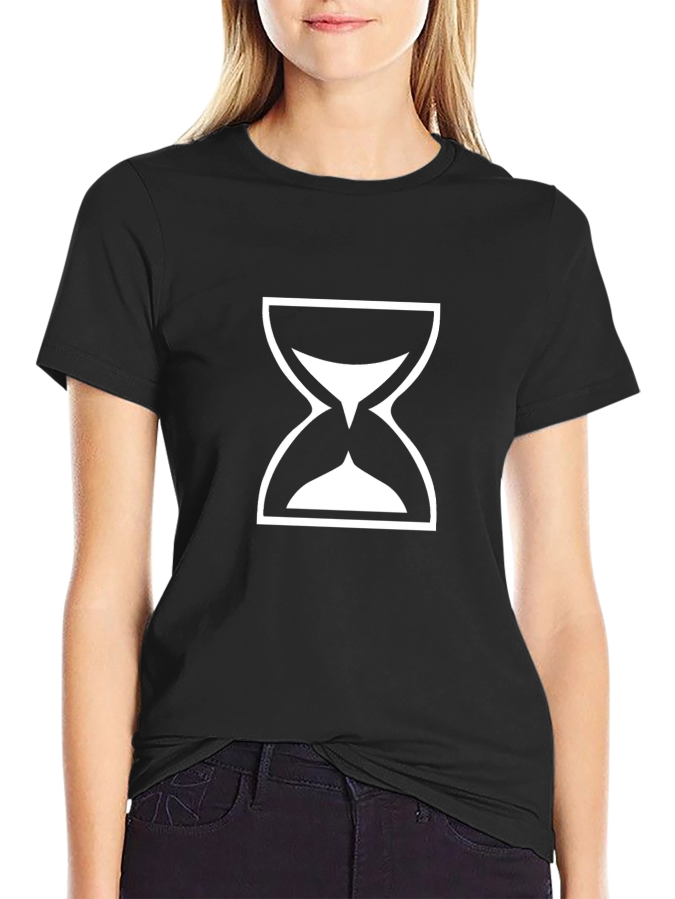 Mens Black T-Shirt - Hourglass Graphic Tee