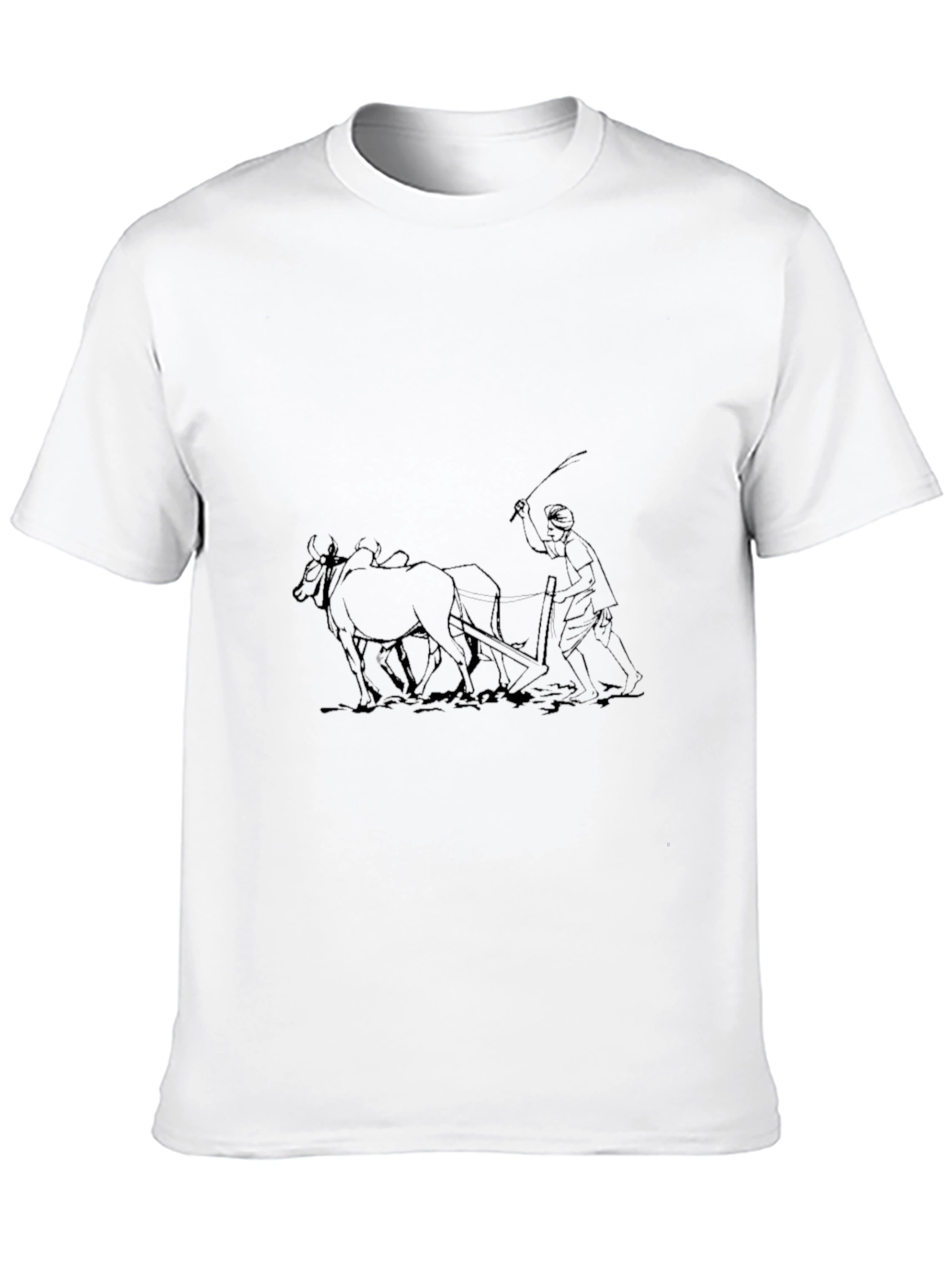 Black T-Shirt with Farming Graphic