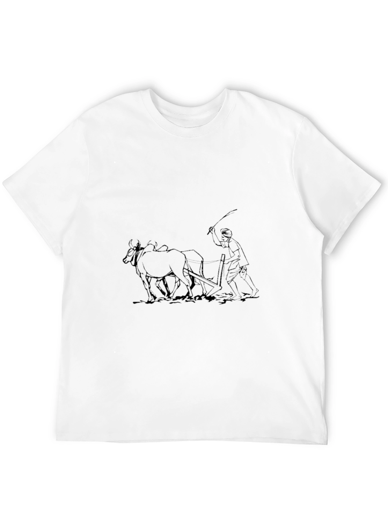 Black T-Shirt with Farming Graphic
