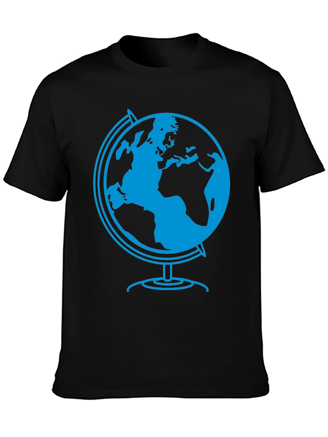 Globe Graphic Tee - Black Cotton T-Shirt