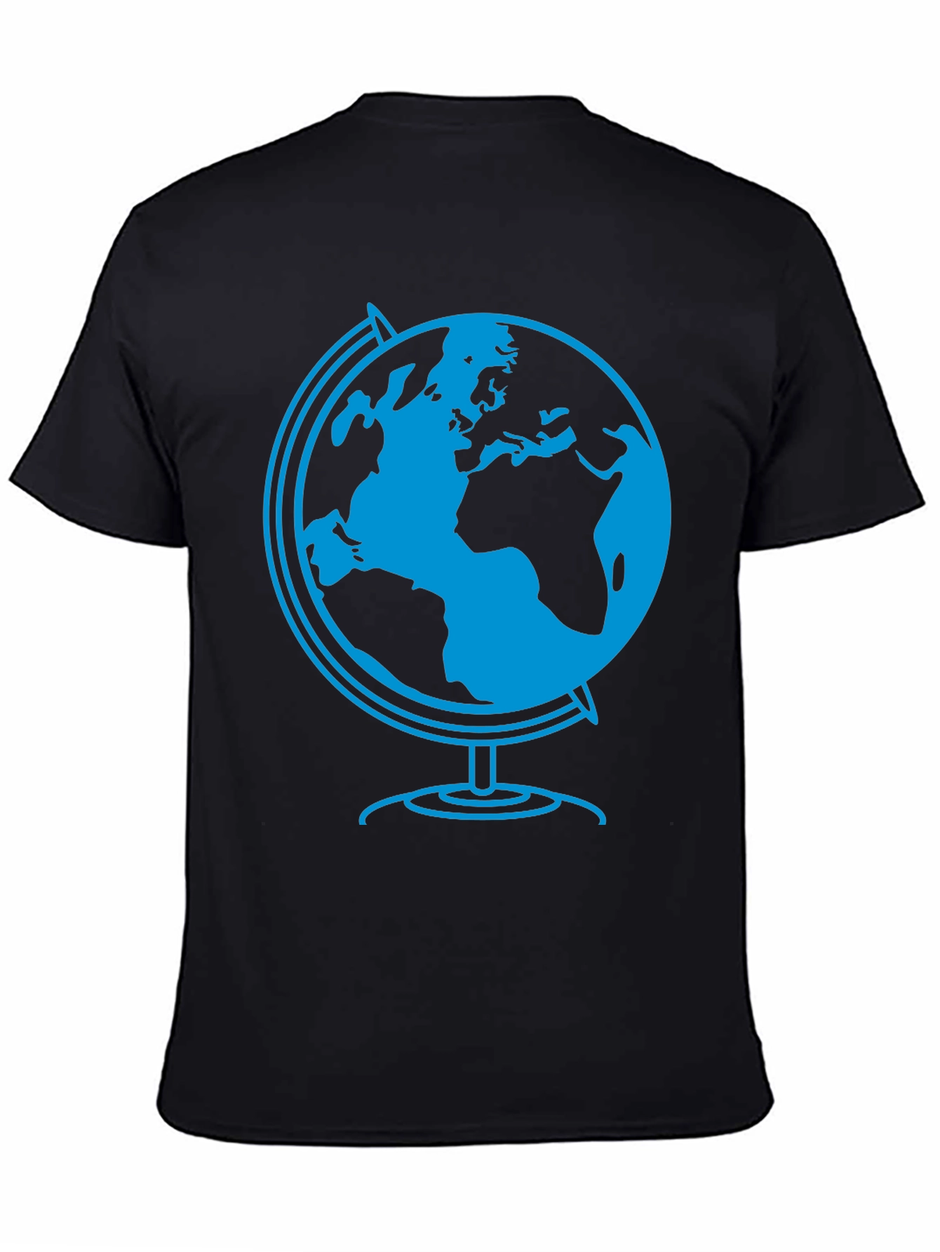 Globe Graphic Tee - Black Cotton T-Shirt