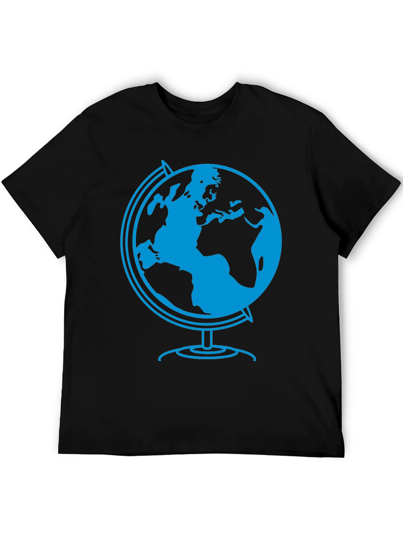 Globe Graphic Tee - Black Cotton T-Shirt