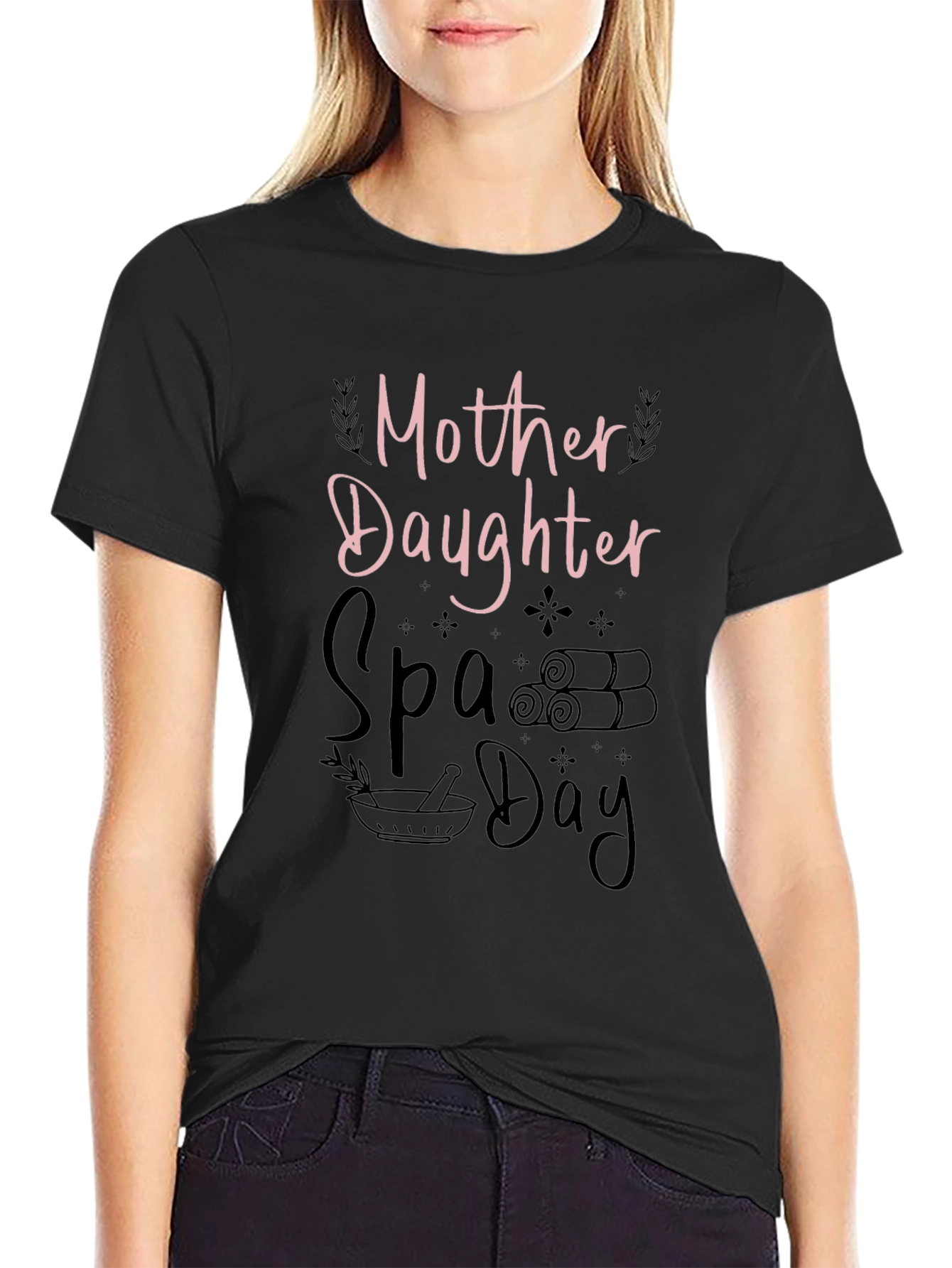 Mother Daughter Spa Day Black T-Shirt