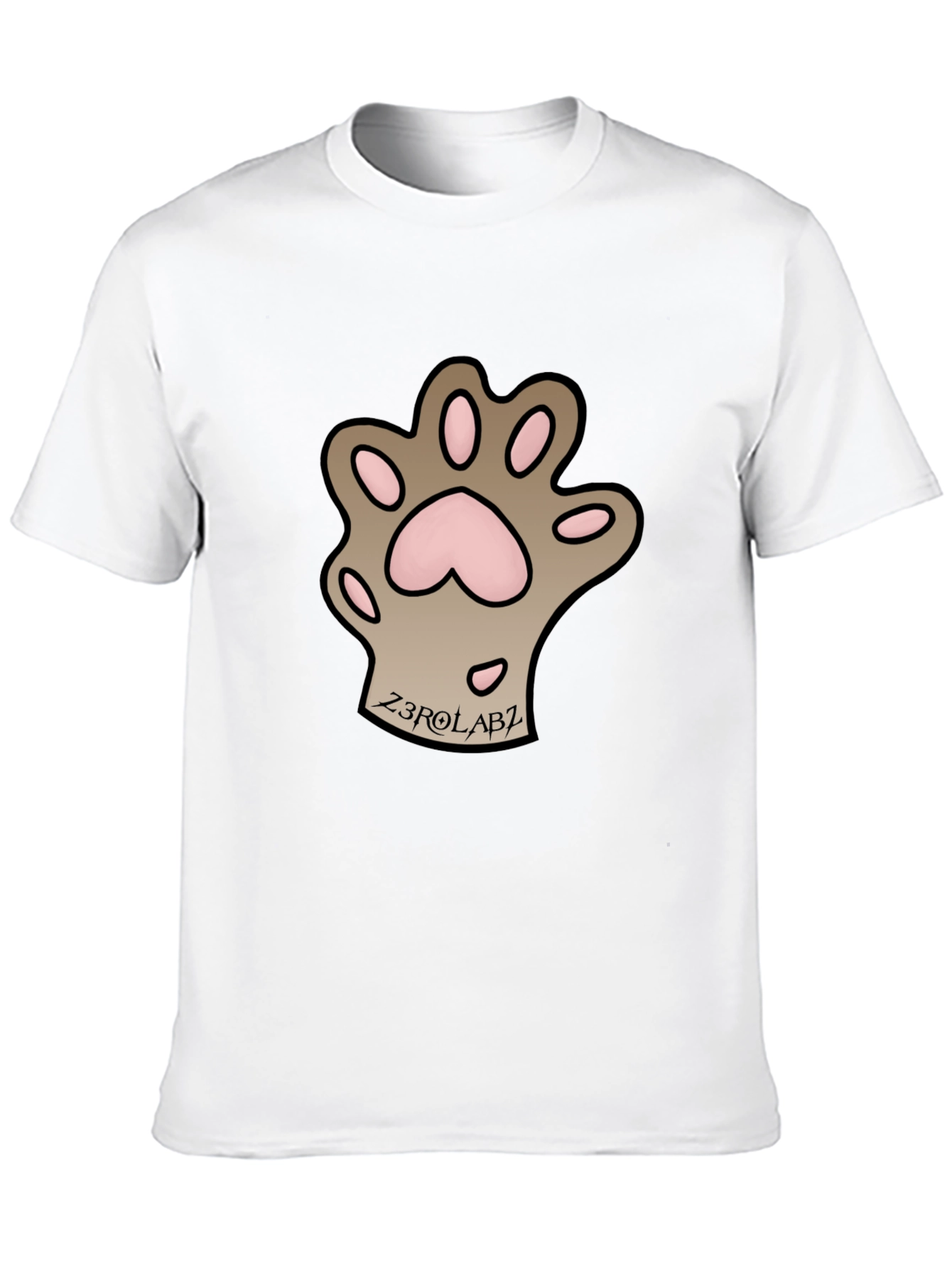 Mens Black Graphic Tee - Cat Paw Print