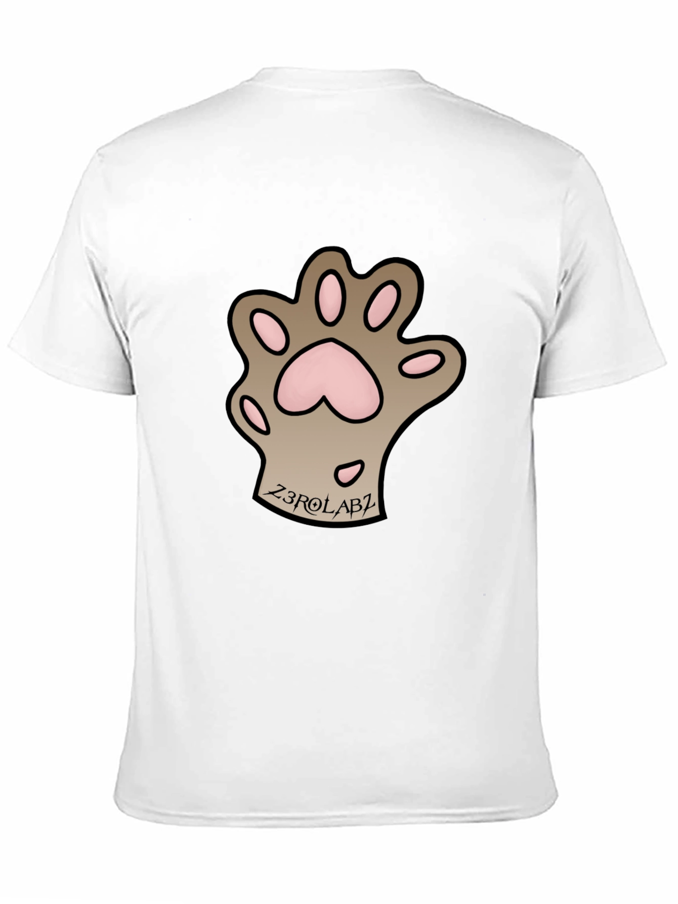 Mens Black Graphic Tee - Cat Paw Print