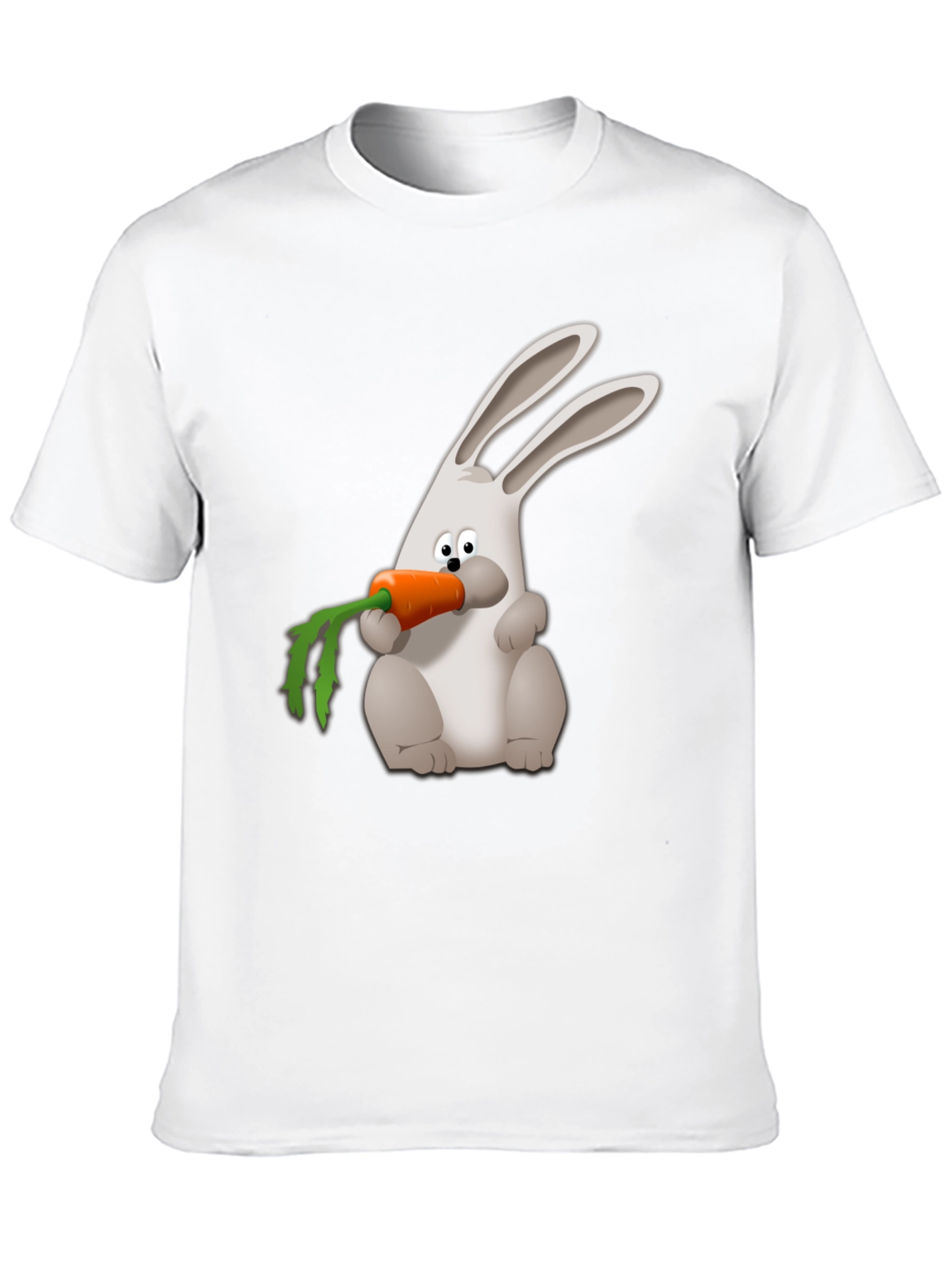 Rabbit Carrot Graphic Tee - Black Cotton Shirt