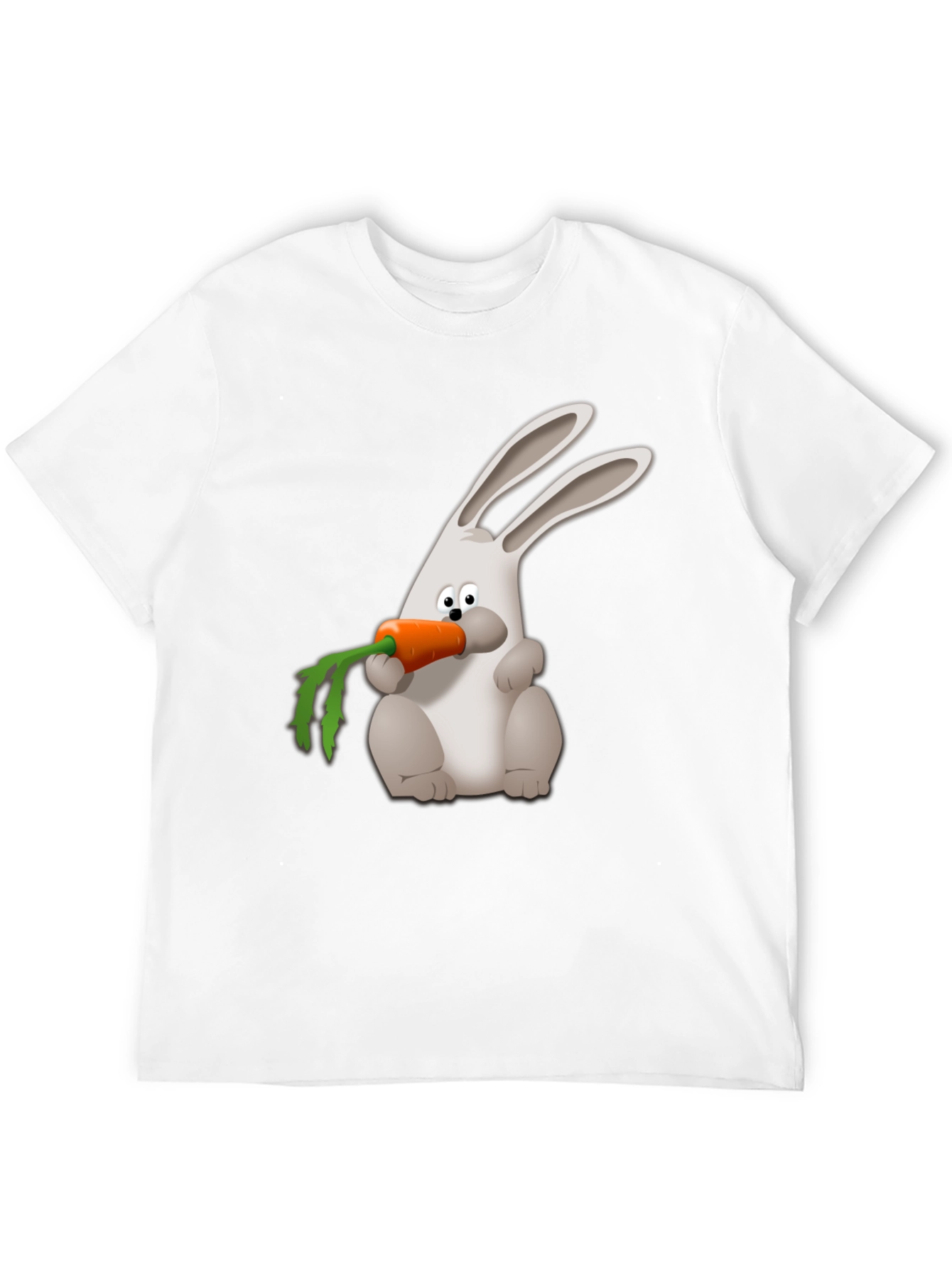 Rabbit Carrot Graphic Tee - Black Cotton Shirt