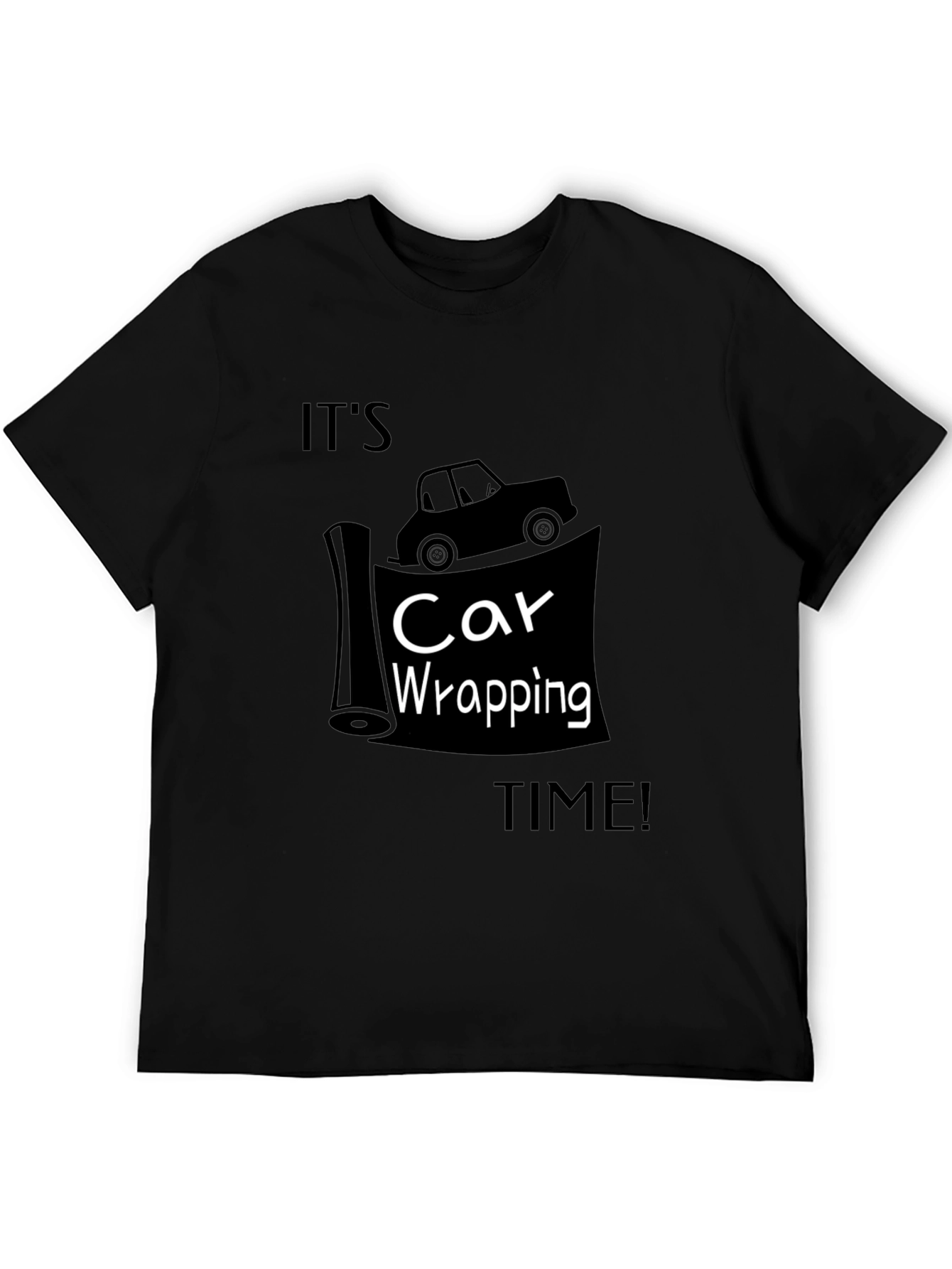 Car Wrapping Time Tee - Auto Enthusiast Black T-Shirt