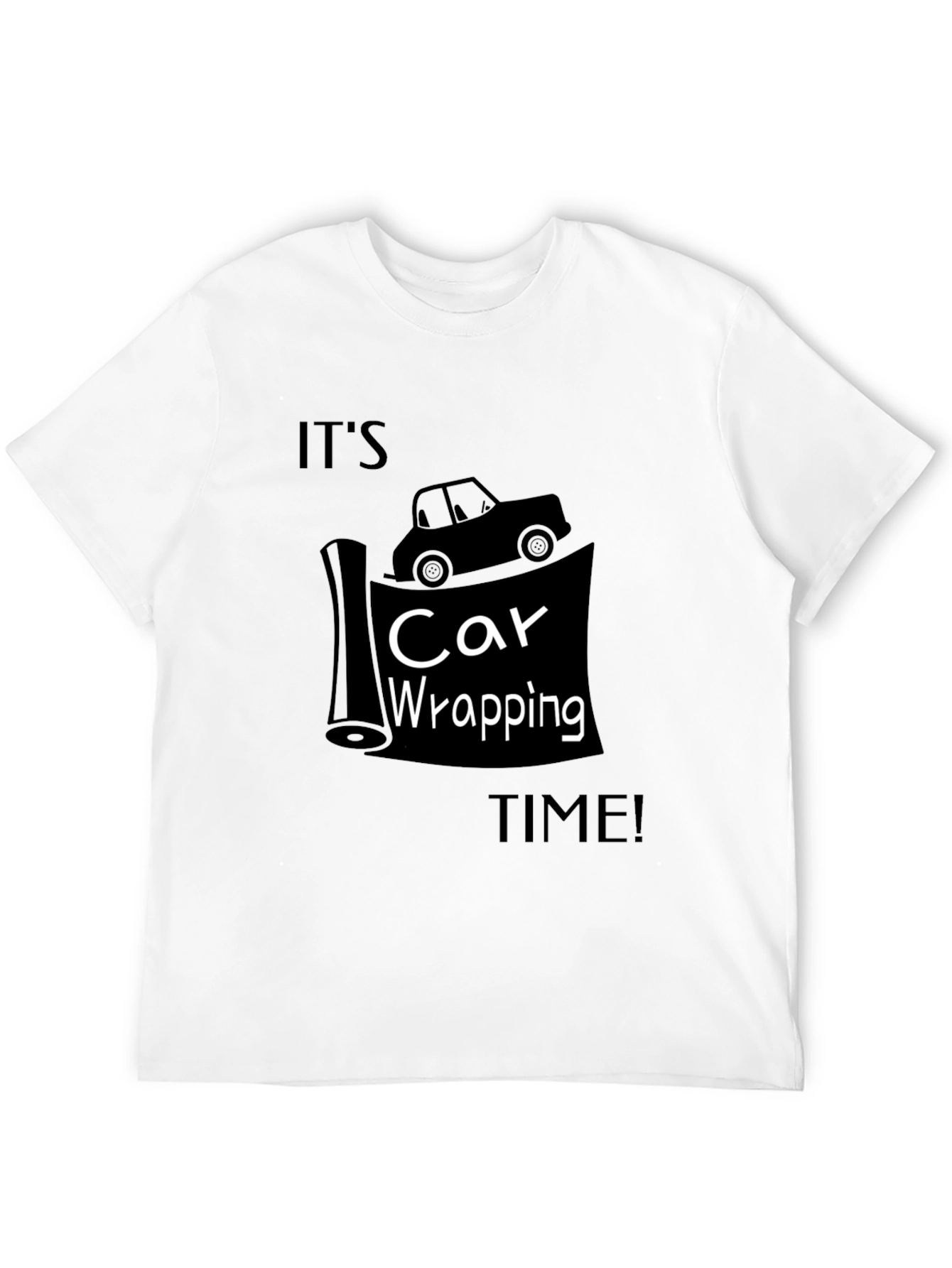 Car Wrapping Time Tee - Auto Enthusiast Black T-Shirt