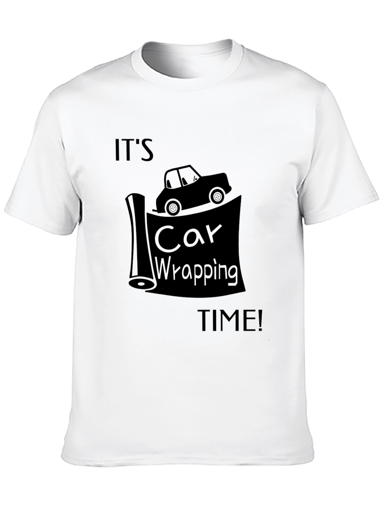 Car Wrapping Time Tee - Auto Enthusiast Black T-Shirt