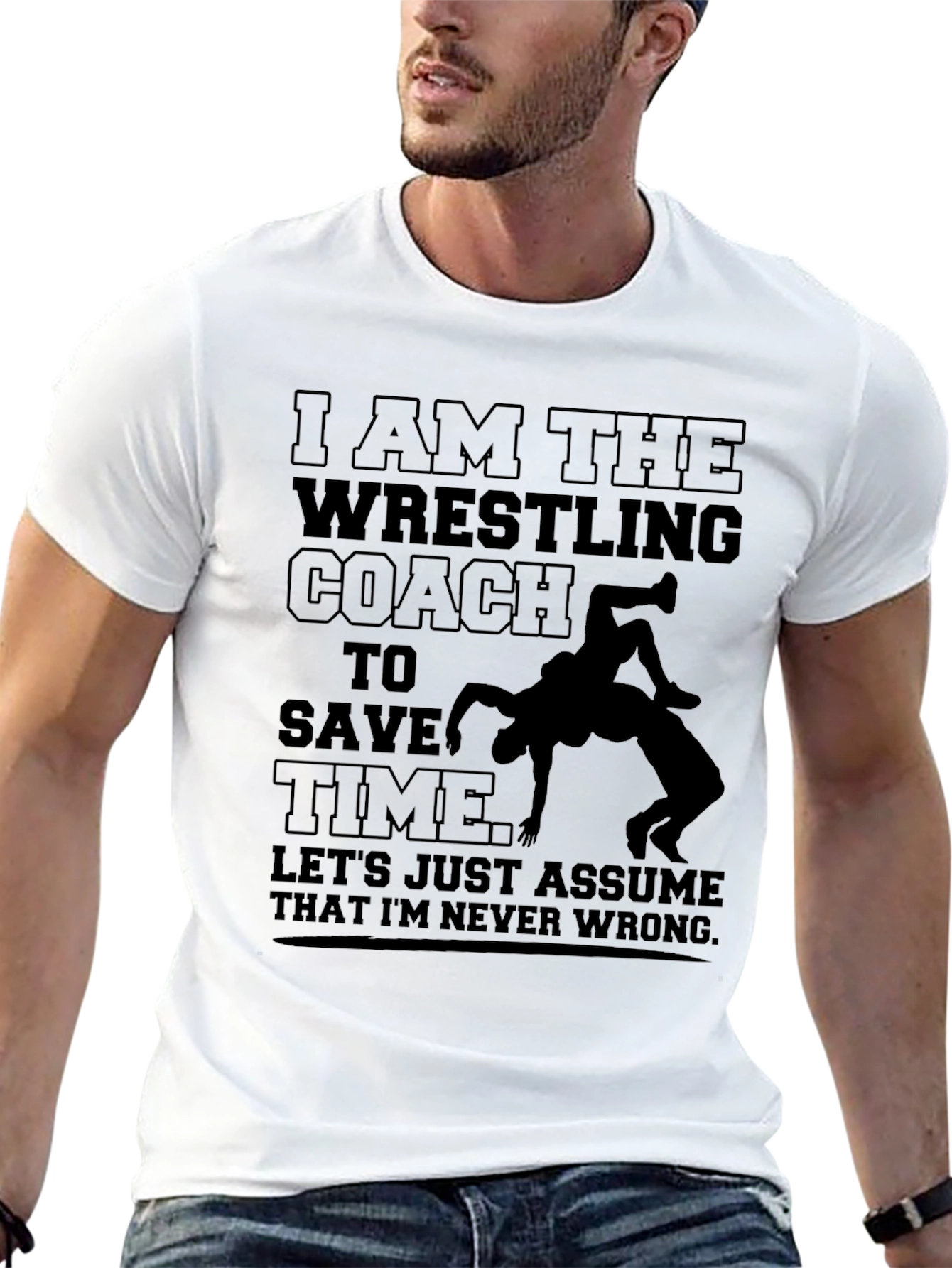 Wrestling Coach Novelty Graphic T-Shirt