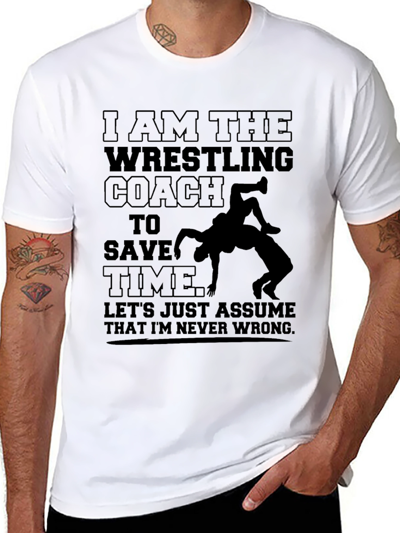 Wrestling Coach Novelty Graphic T-Shirt