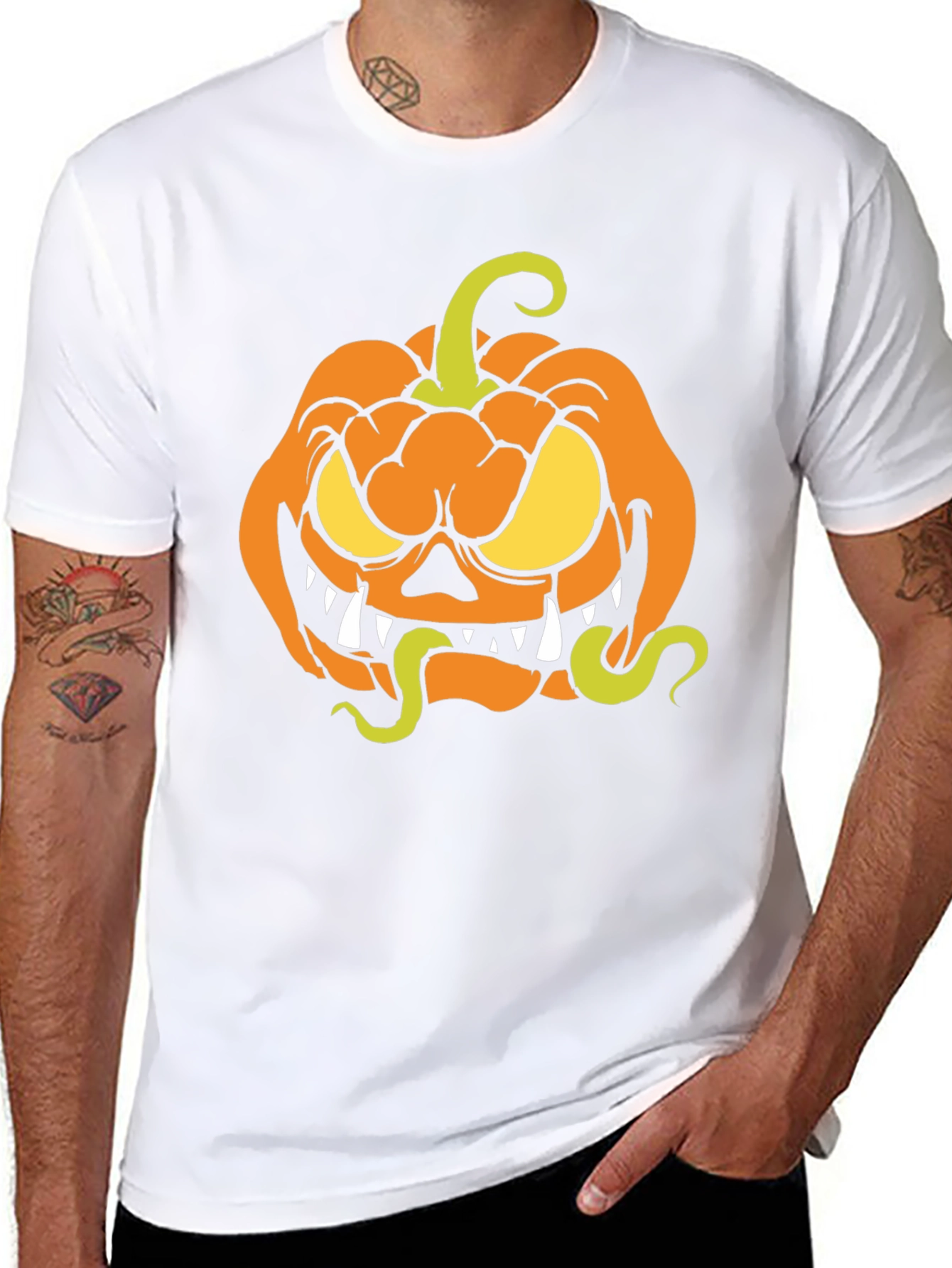 Halloween Pumpkin T-Shirt - Spooky Cartoon Design