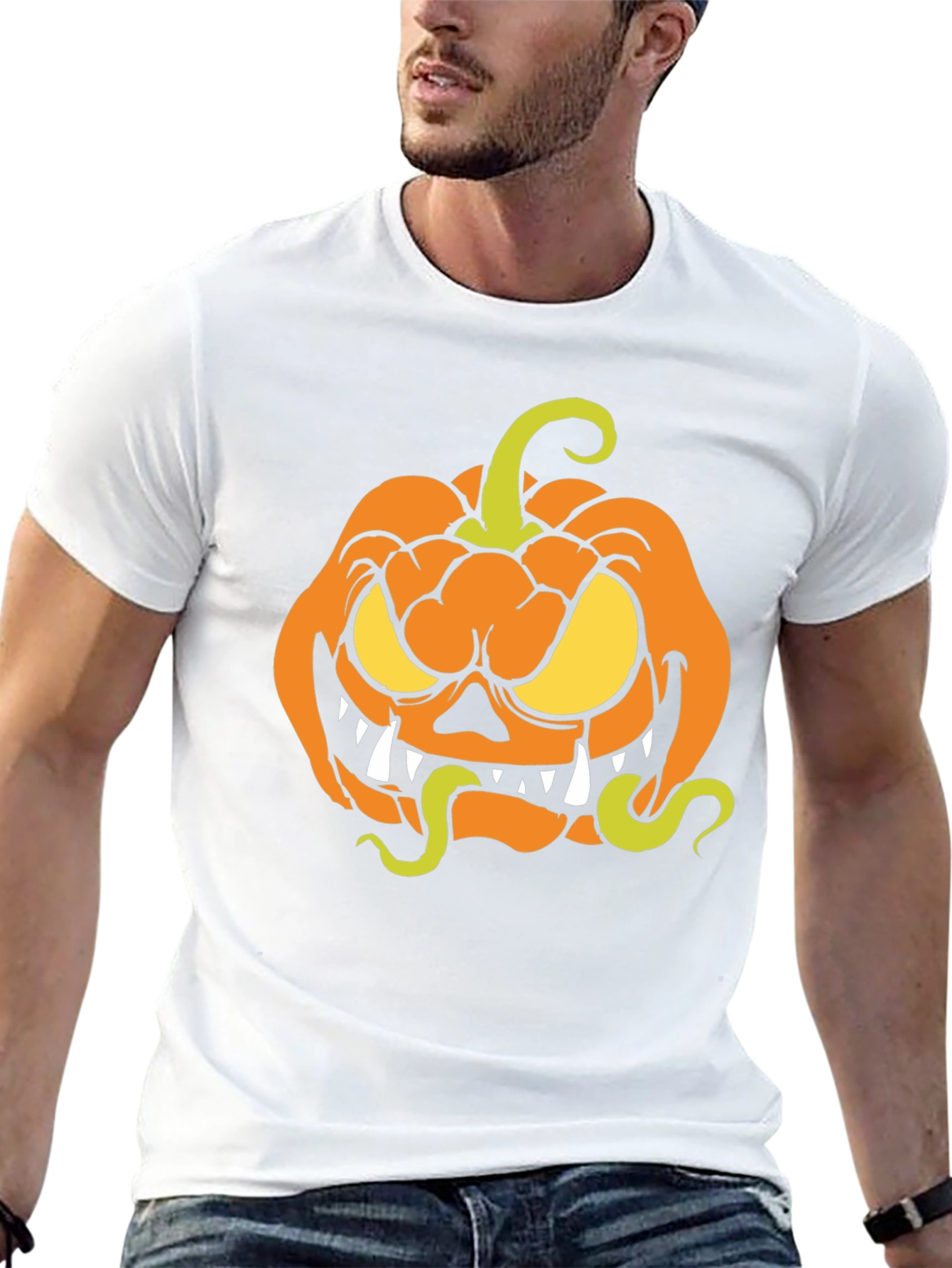 Halloween Pumpkin T-Shirt - Spooky Cartoon Design
