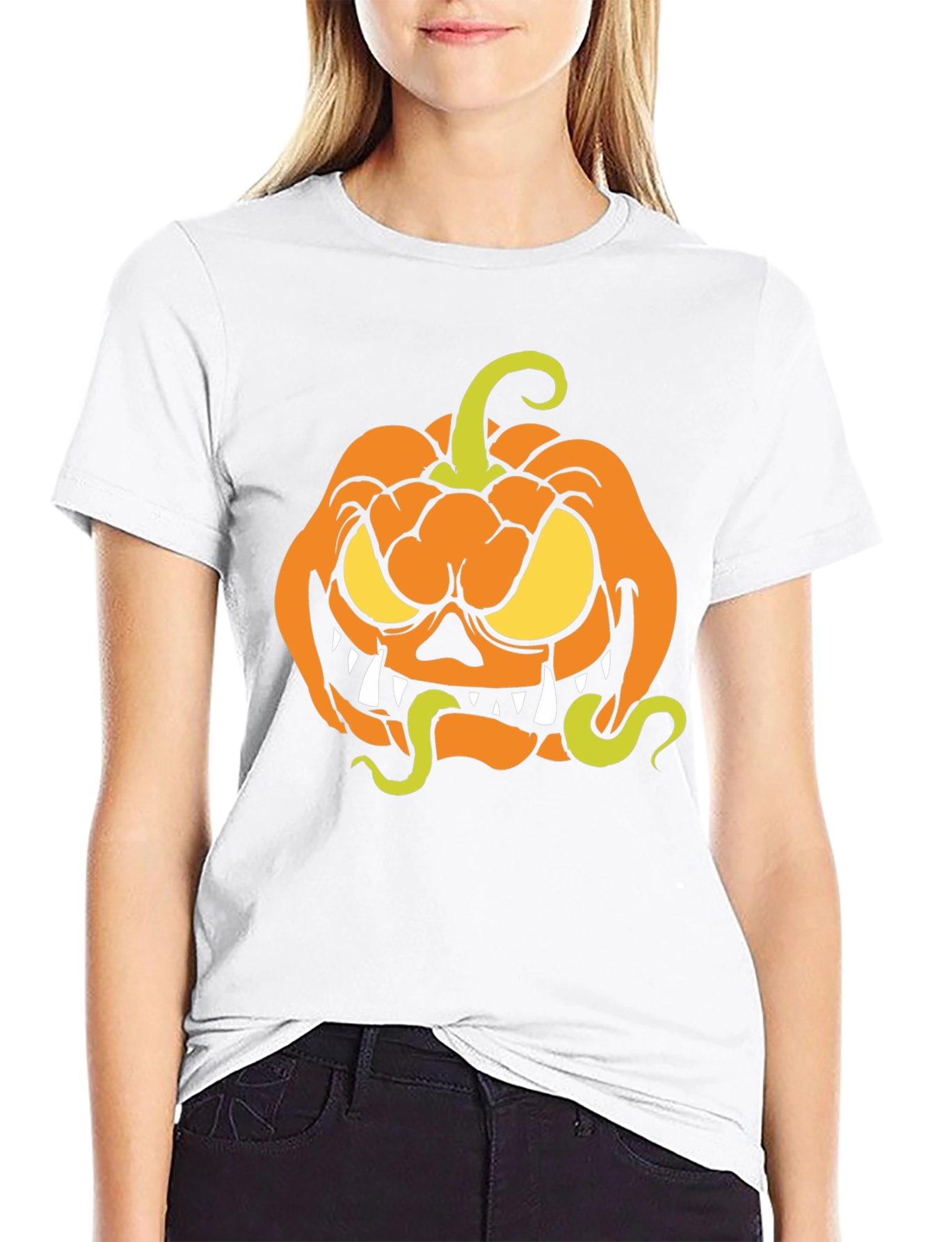 Halloween Pumpkin T-Shirt - Spooky Cartoon Design