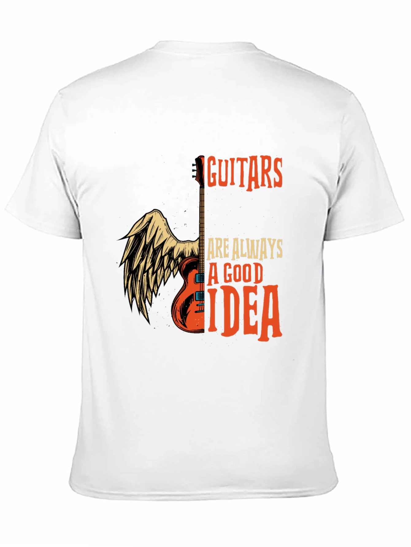 Guitar Always Good Idea Graphic T-Shirt - Black