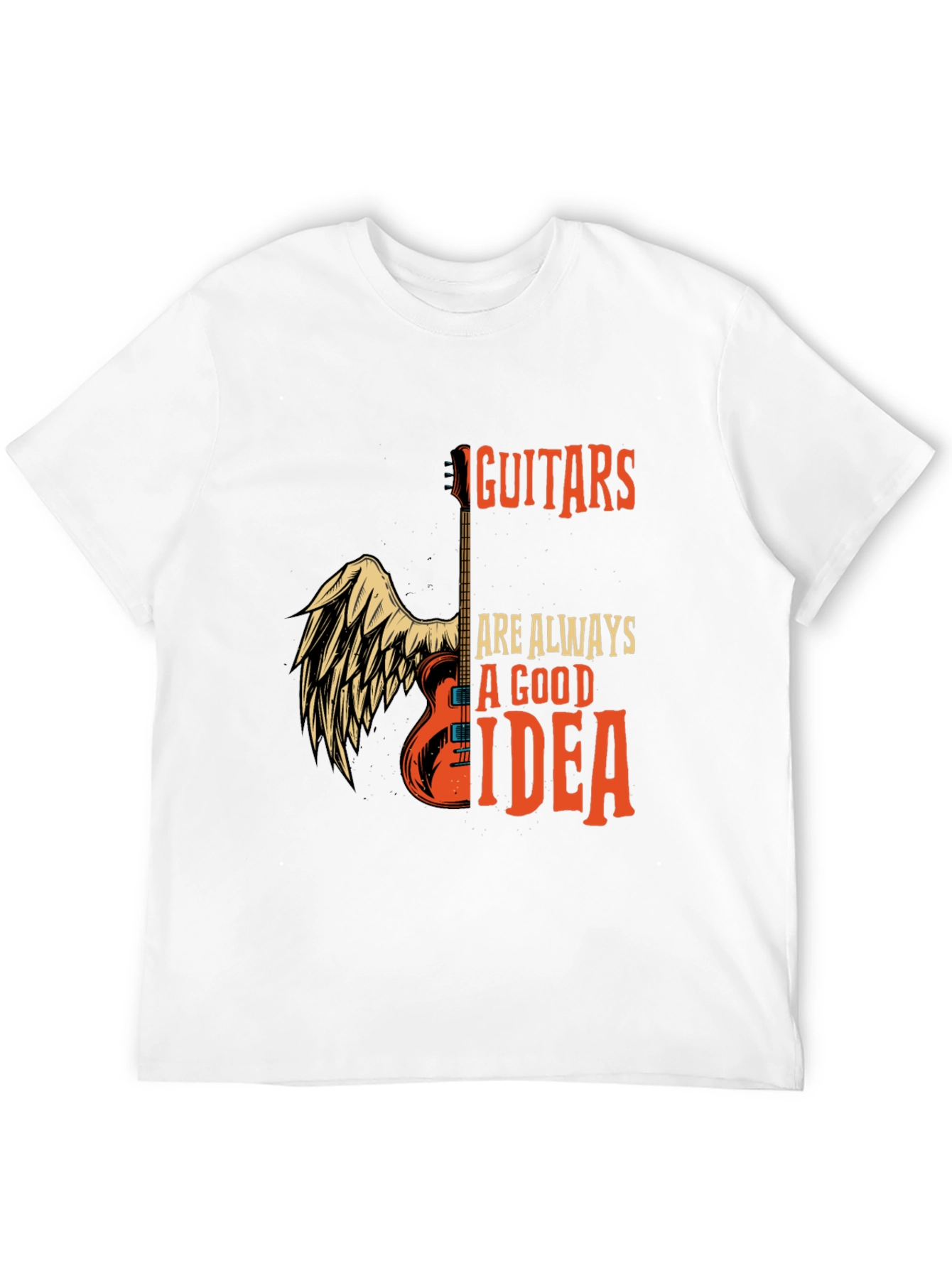 Guitar Always Good Idea Graphic T-Shirt - Black