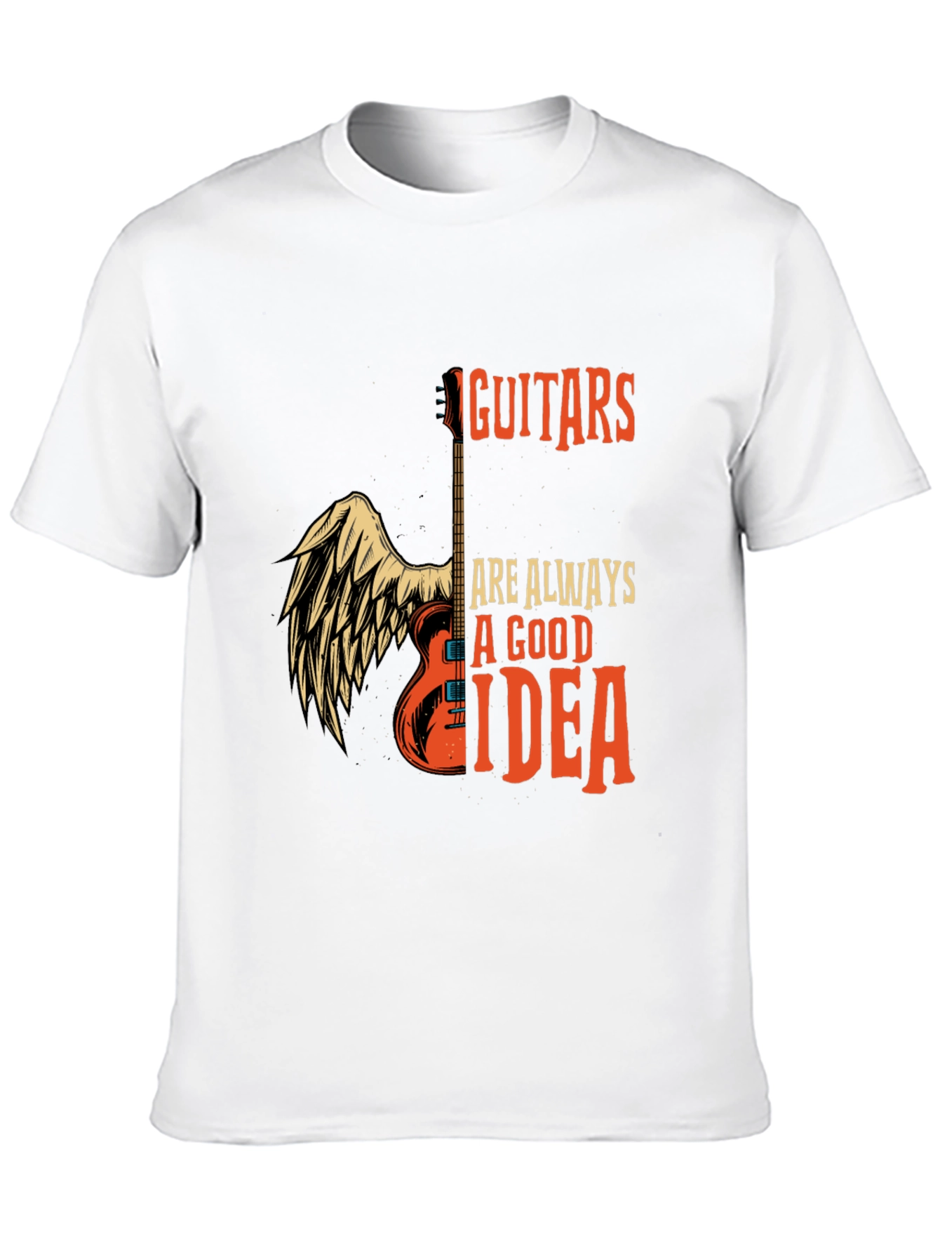 Guitar Always Good Idea Graphic T-Shirt - Black