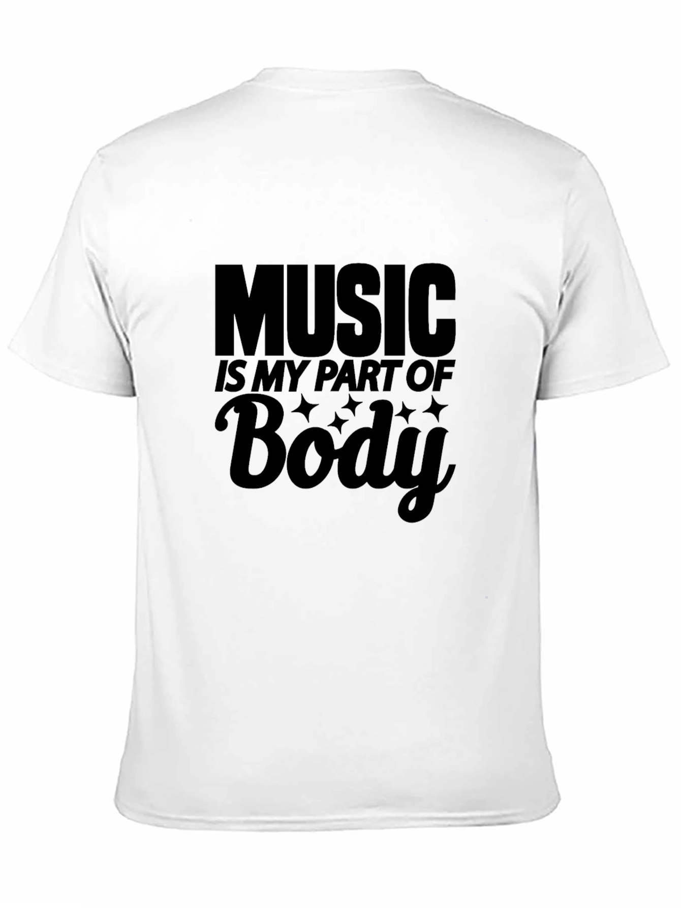 Music Is My Part of Body Black Graphic T-Shirt