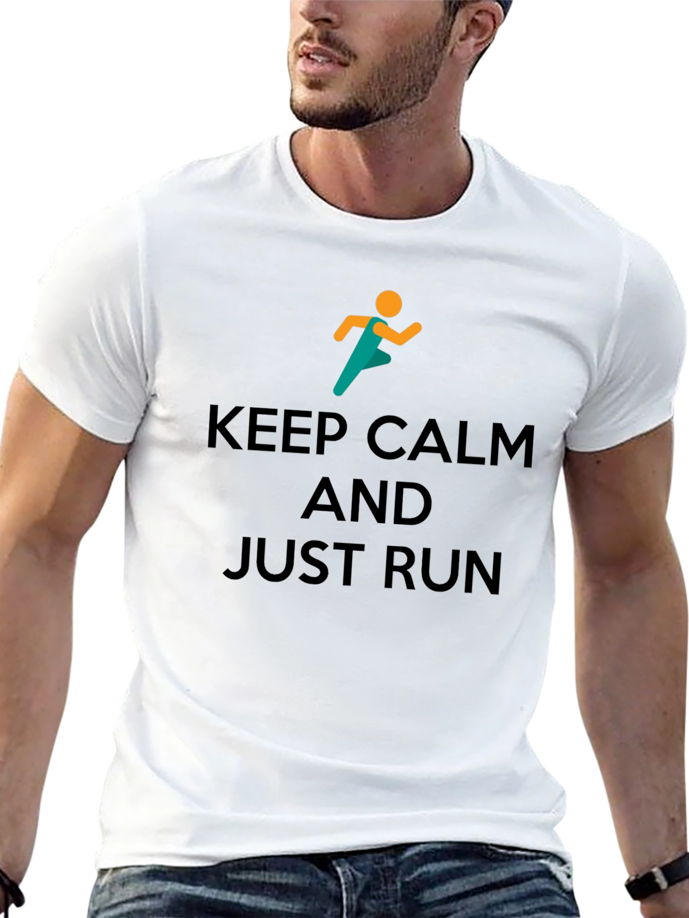 Keep Calm and Just Run Graphic T-Shirt