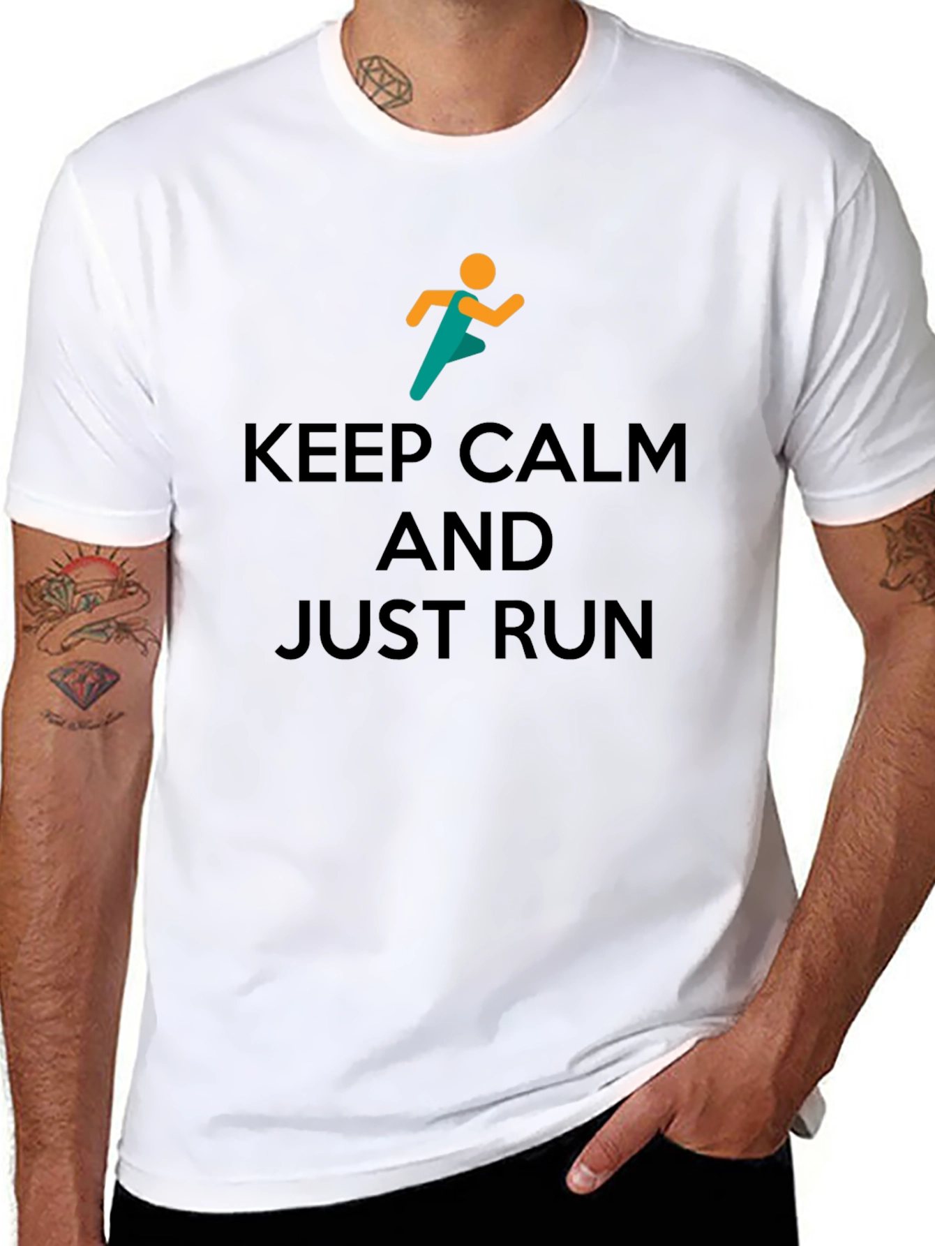 Keep Calm and Just Run Graphic T-Shirt