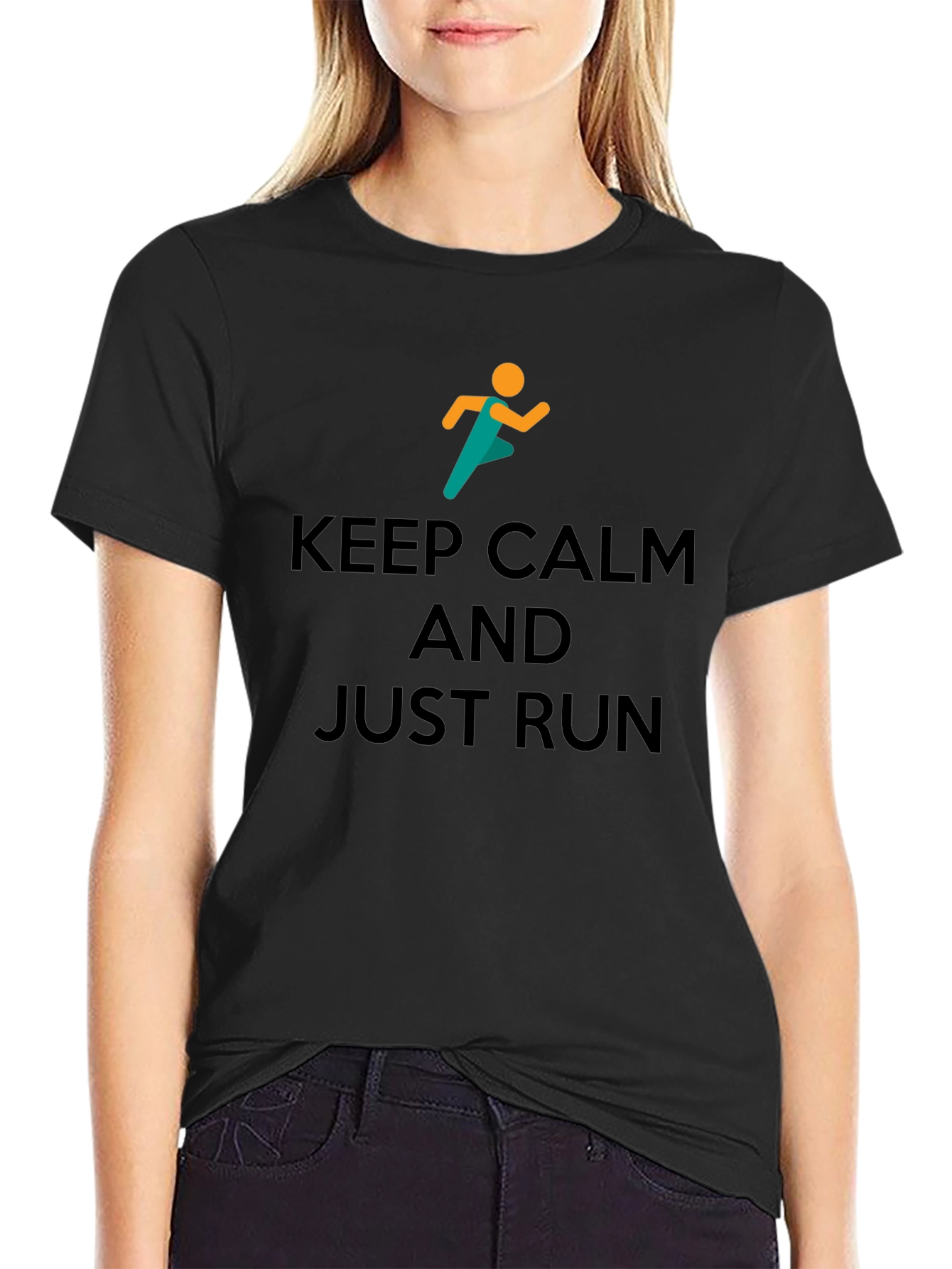 Keep Calm and Just Run Graphic T-Shirt