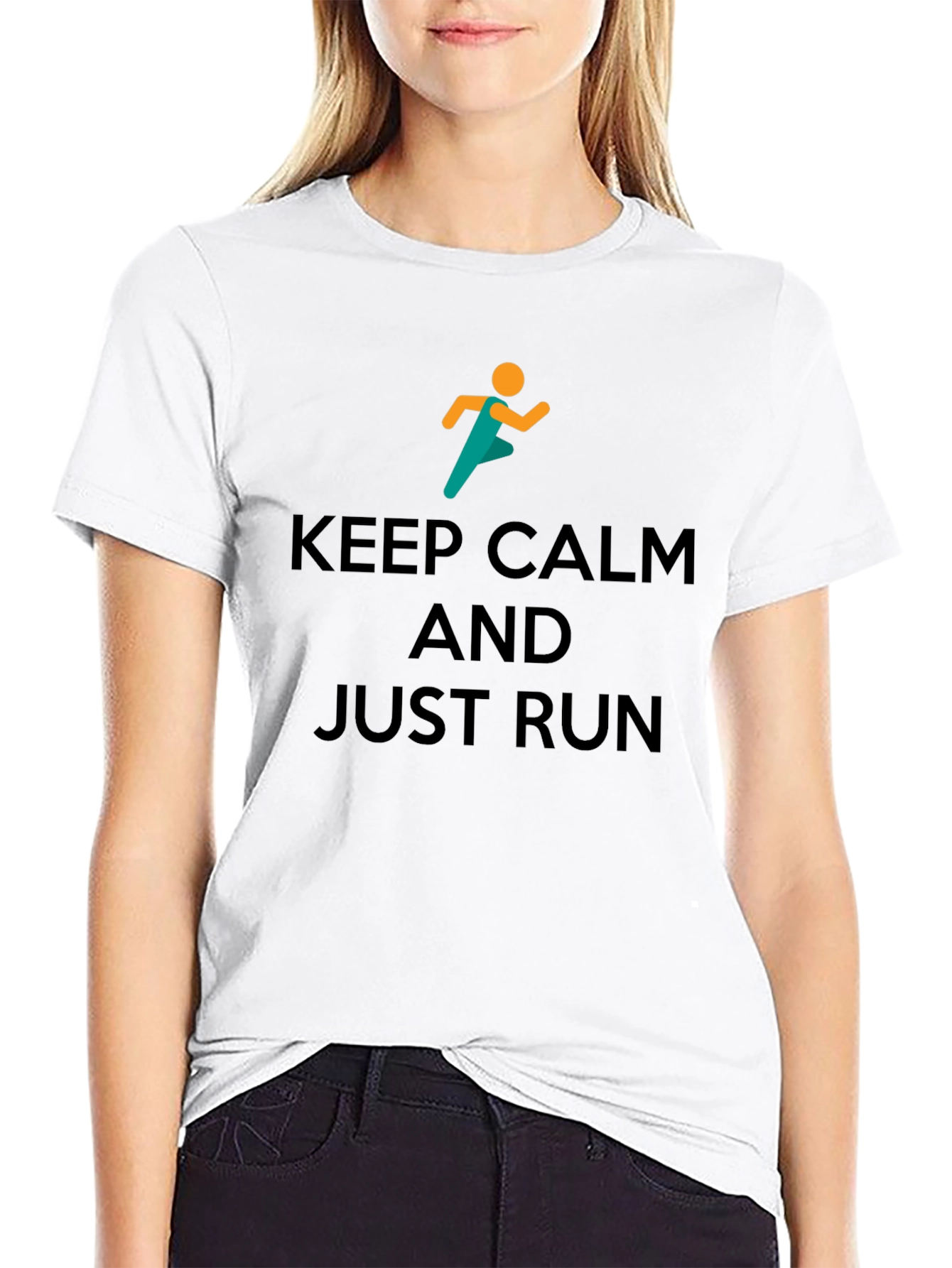 Keep Calm and Just Run Graphic T-Shirt