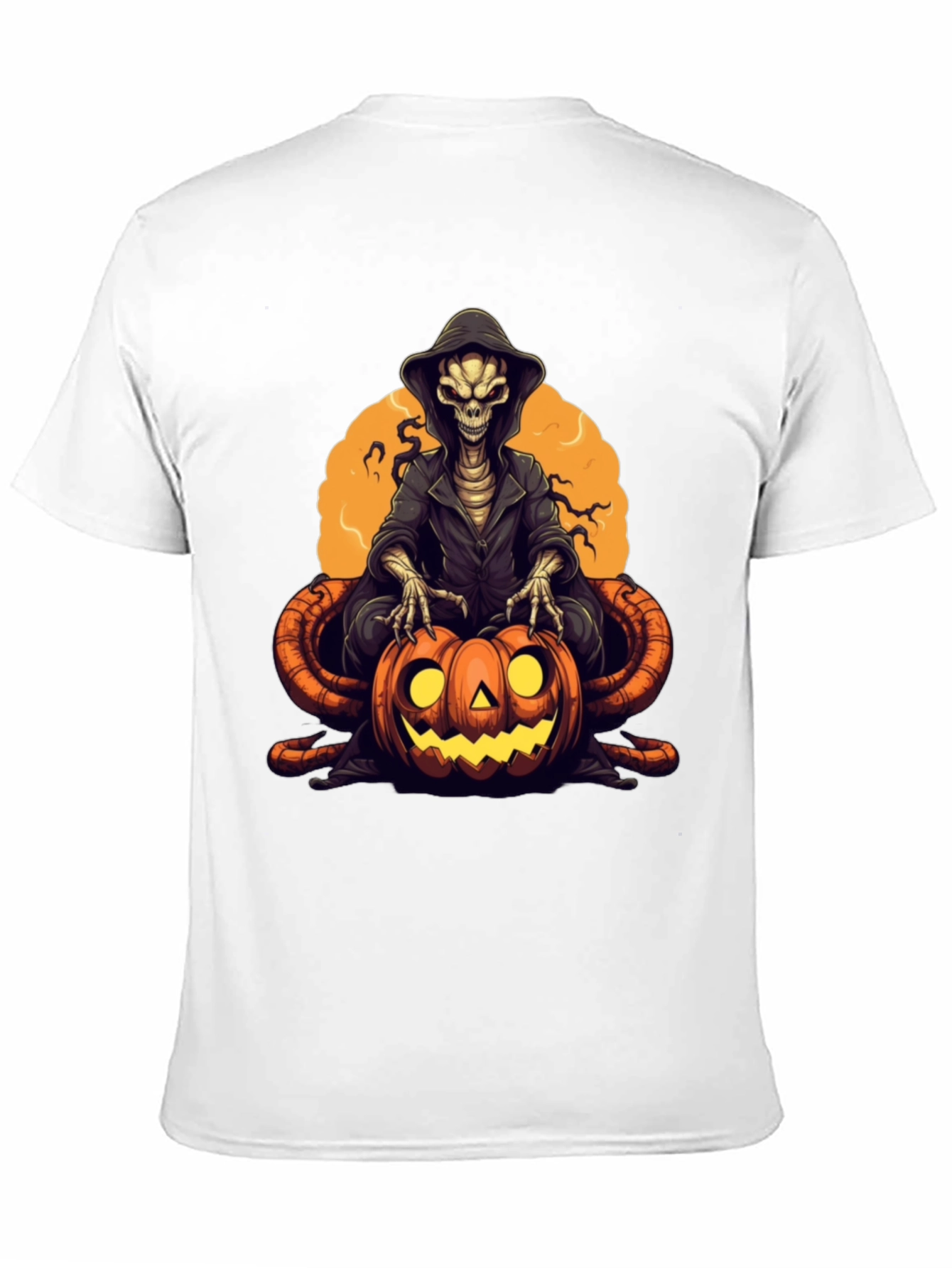 Grim Reaper Pumpkin Graphic Tee - Halloween Style