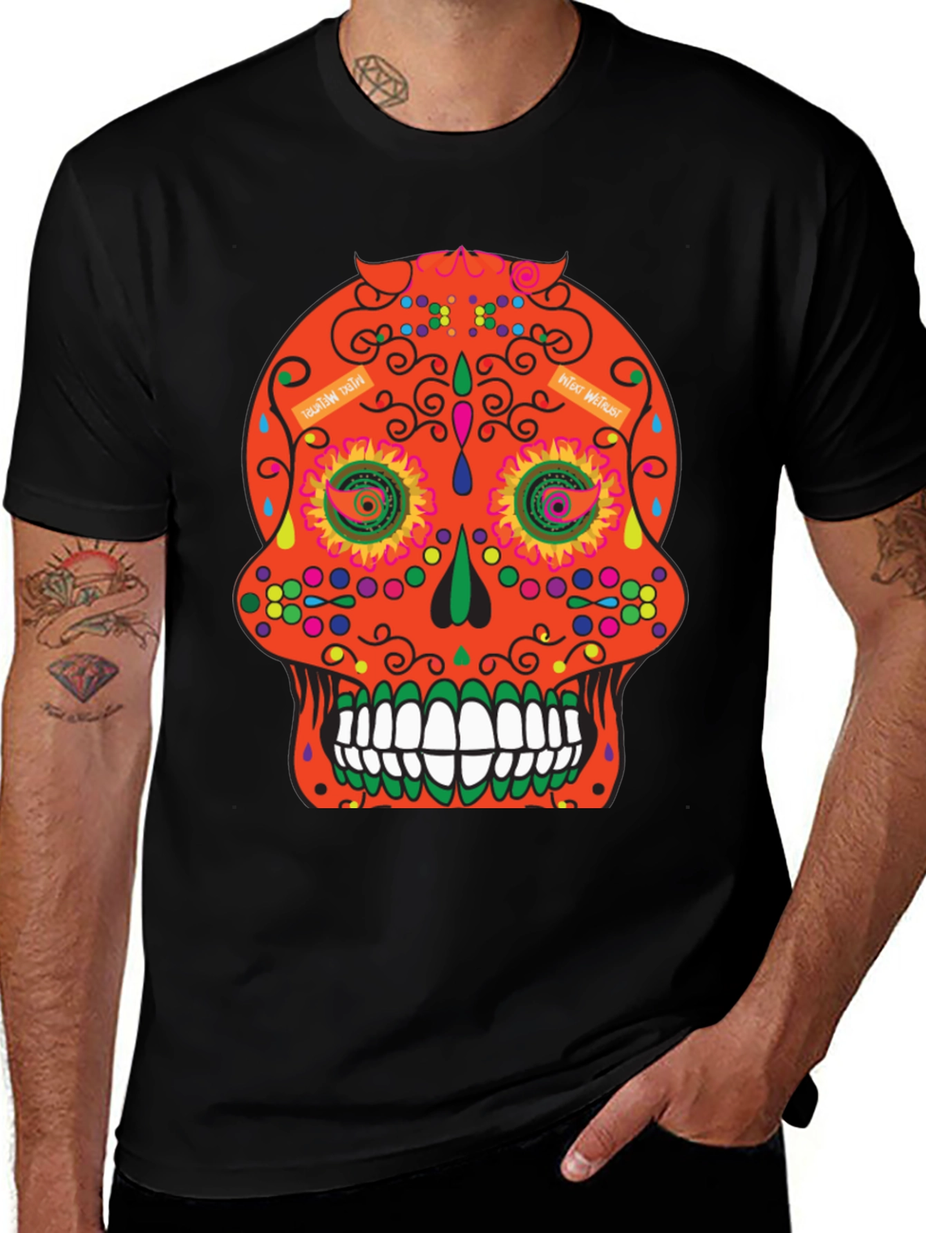 Day of the Dead Sugar Skull T-Shirt - Black