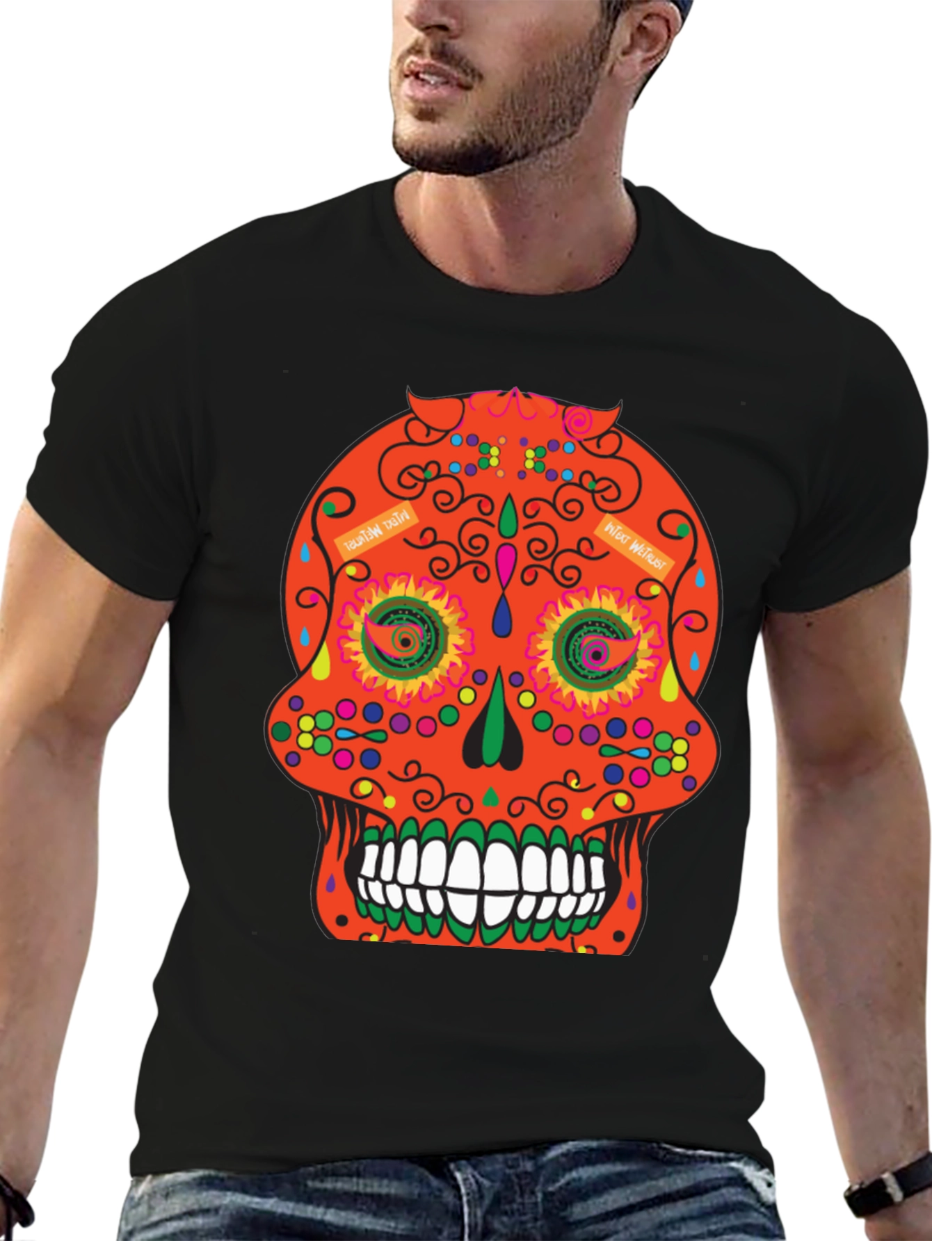 Day of the Dead Sugar Skull T-Shirt - Black