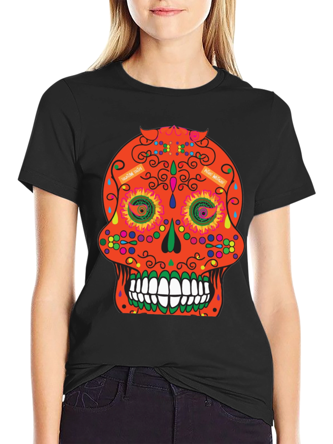 Day of the Dead Sugar Skull T-Shirt - Black