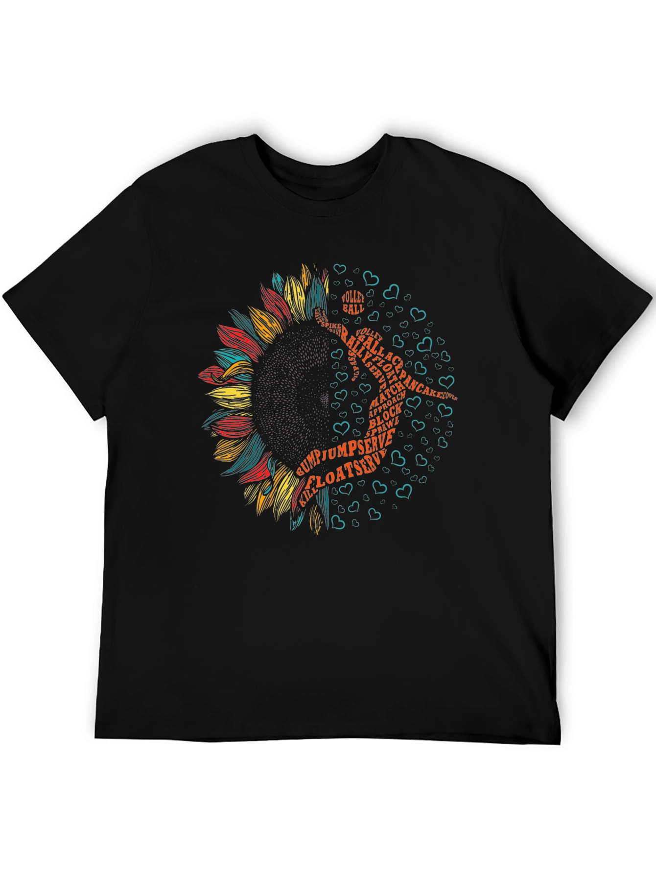 Volleyball Sunflower Graphic Tee - Sporty Style