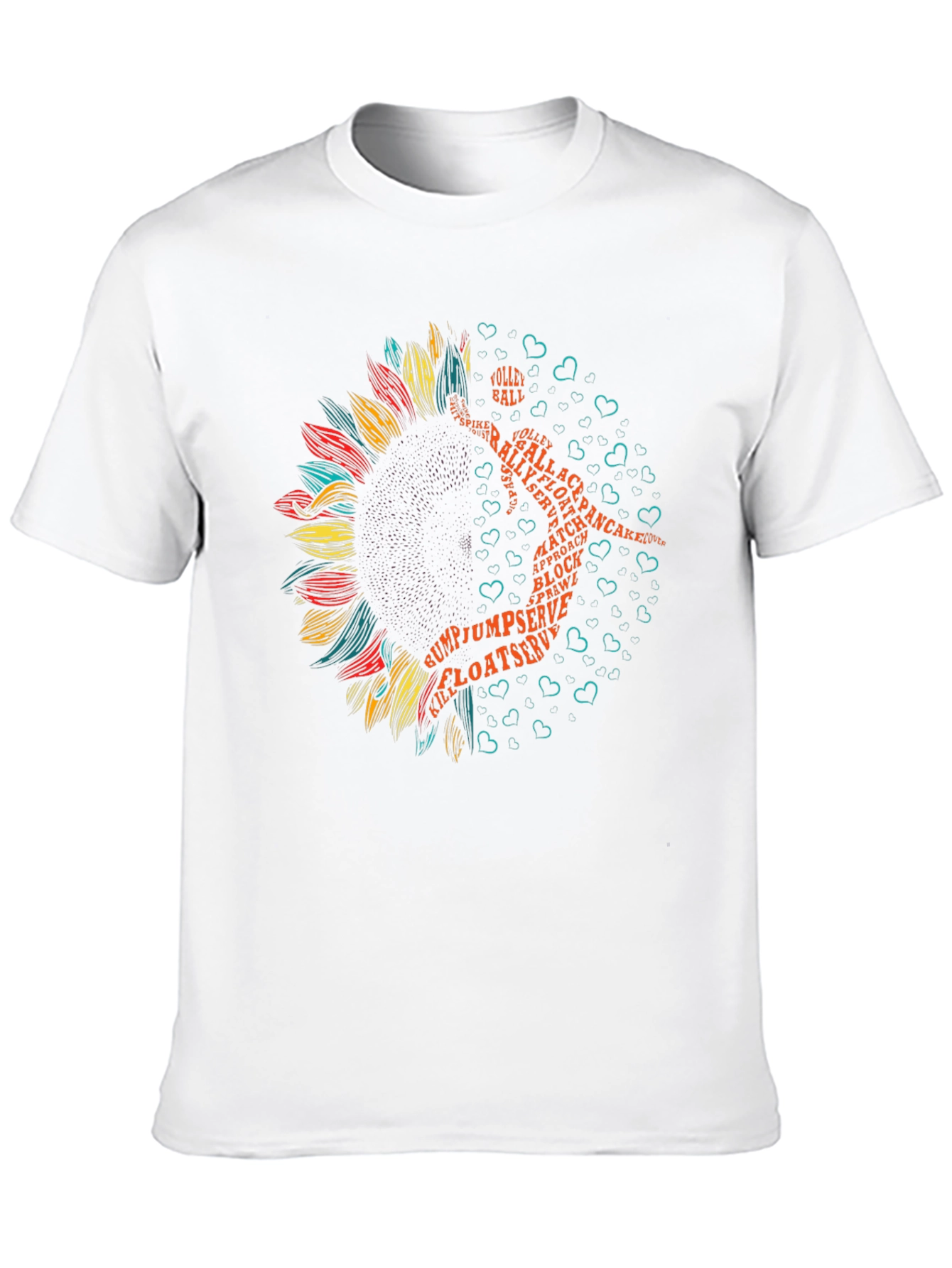 Volleyball Sunflower Graphic Tee - Sporty Style
