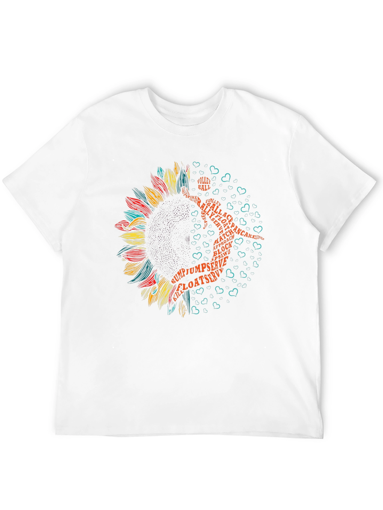 Volleyball Sunflower Graphic Tee - Sporty Style