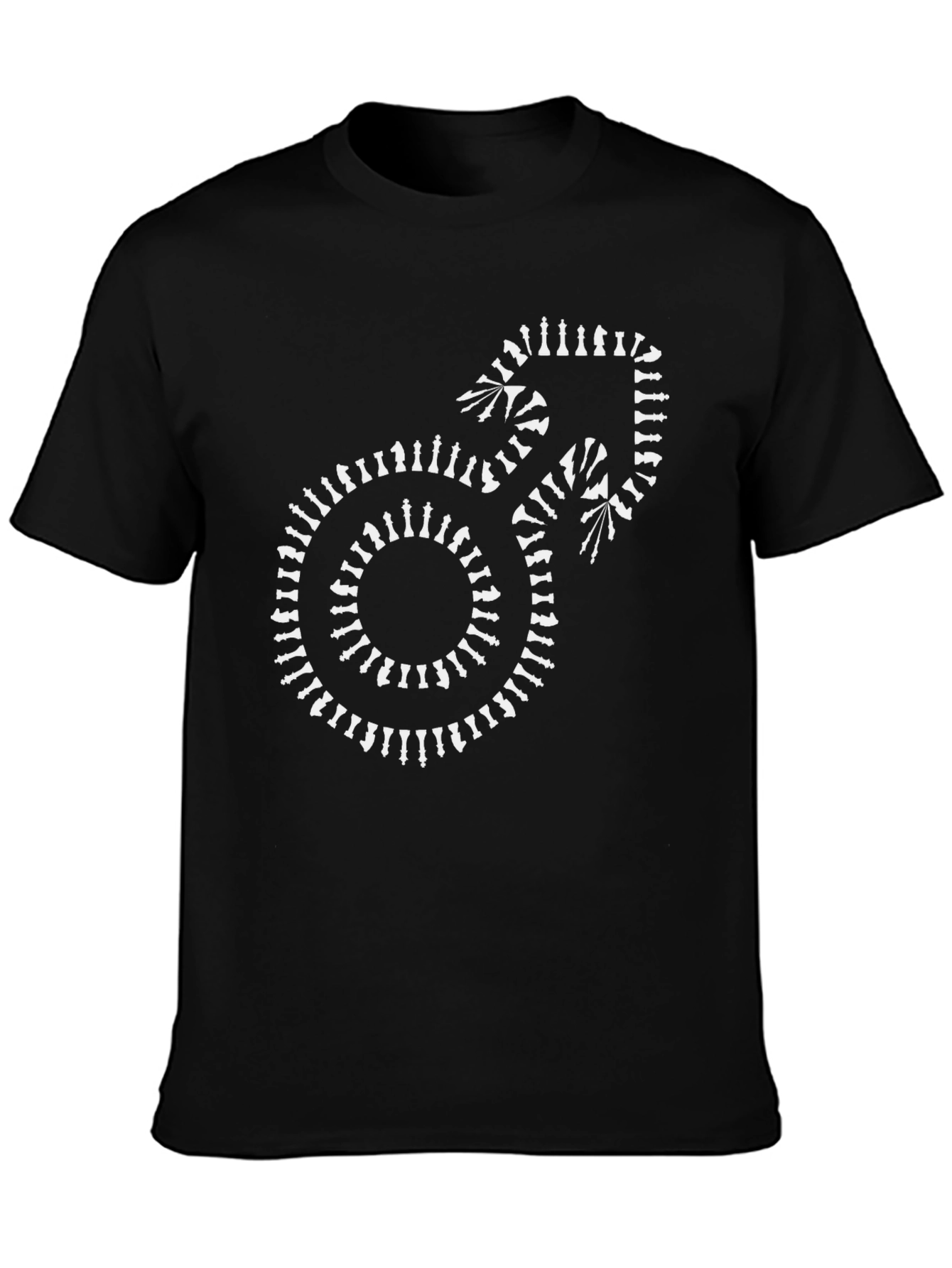 Chess Piece Male Symbol Graphic Tee - Black