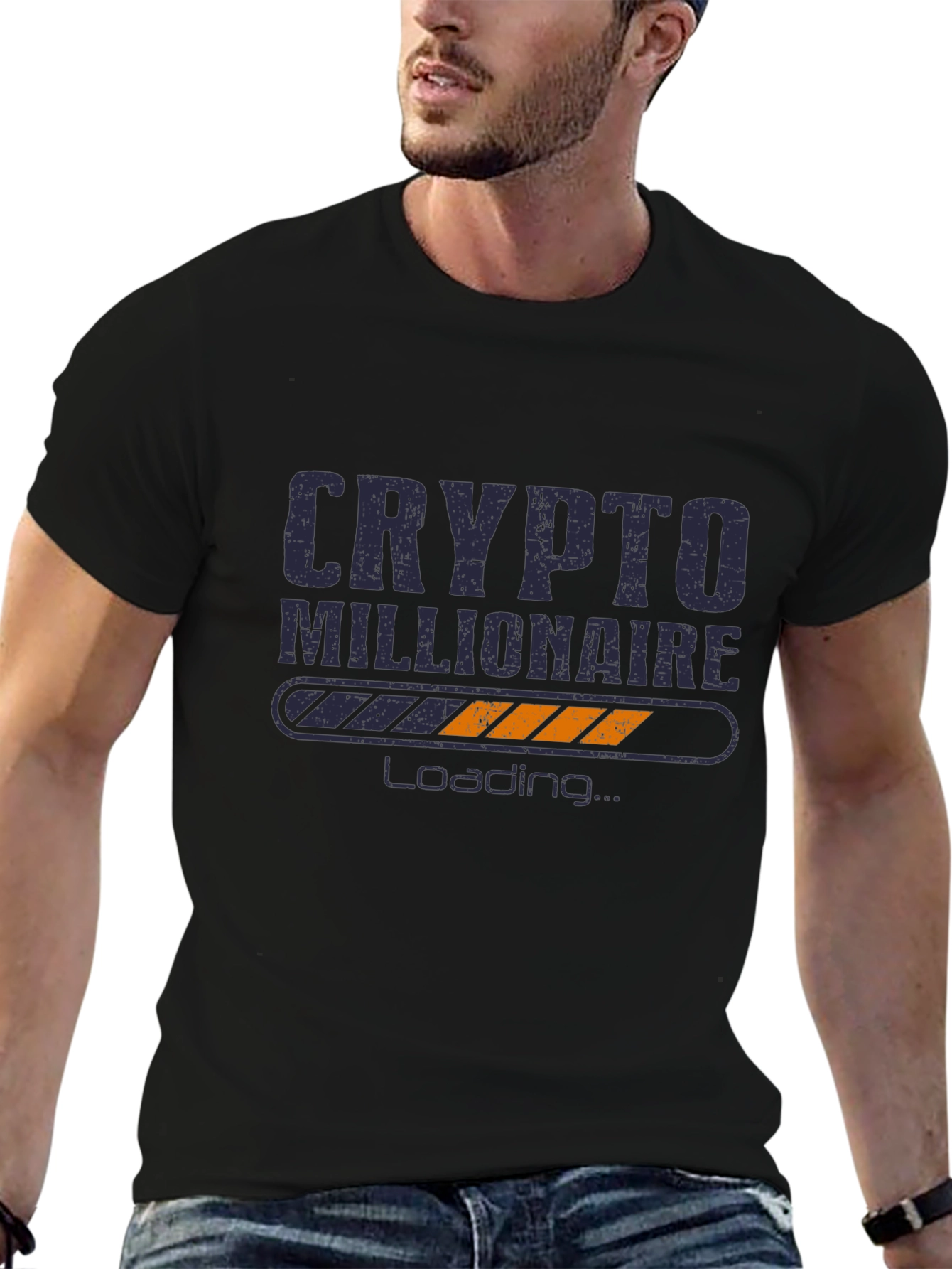 Crypto Millionaire Loading Black T-Shirt