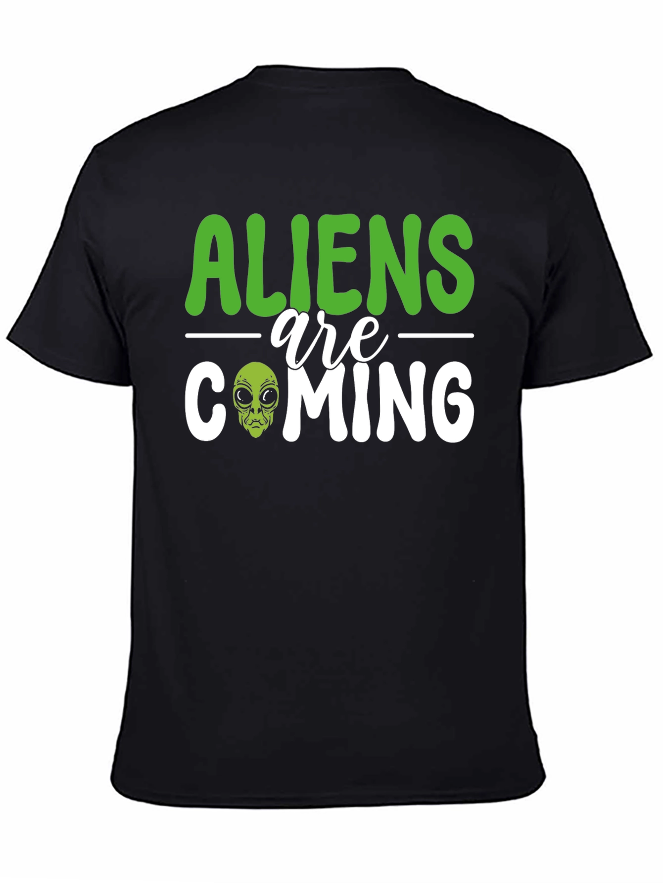 Aliens Are Coming Graphic T-Shirt - Black Cotton Tee