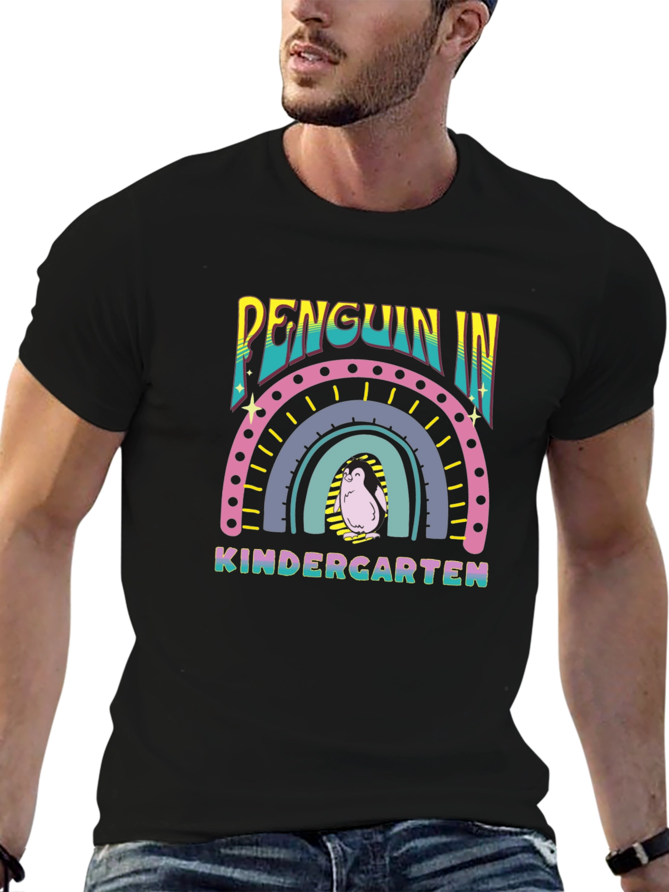 Penguin Kindergarten Rainbow T-Shirt