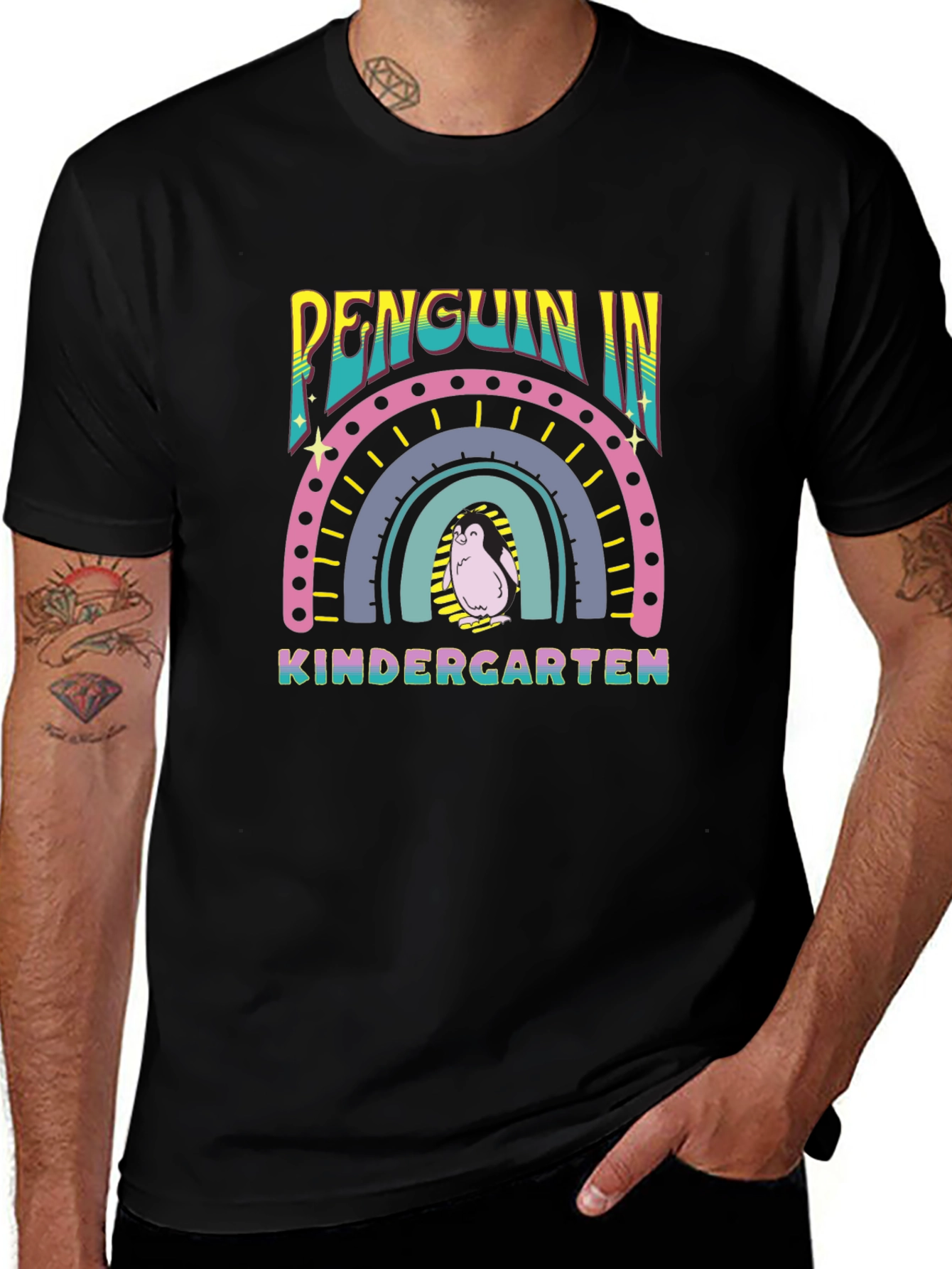 Penguin Kindergarten Rainbow T-Shirt