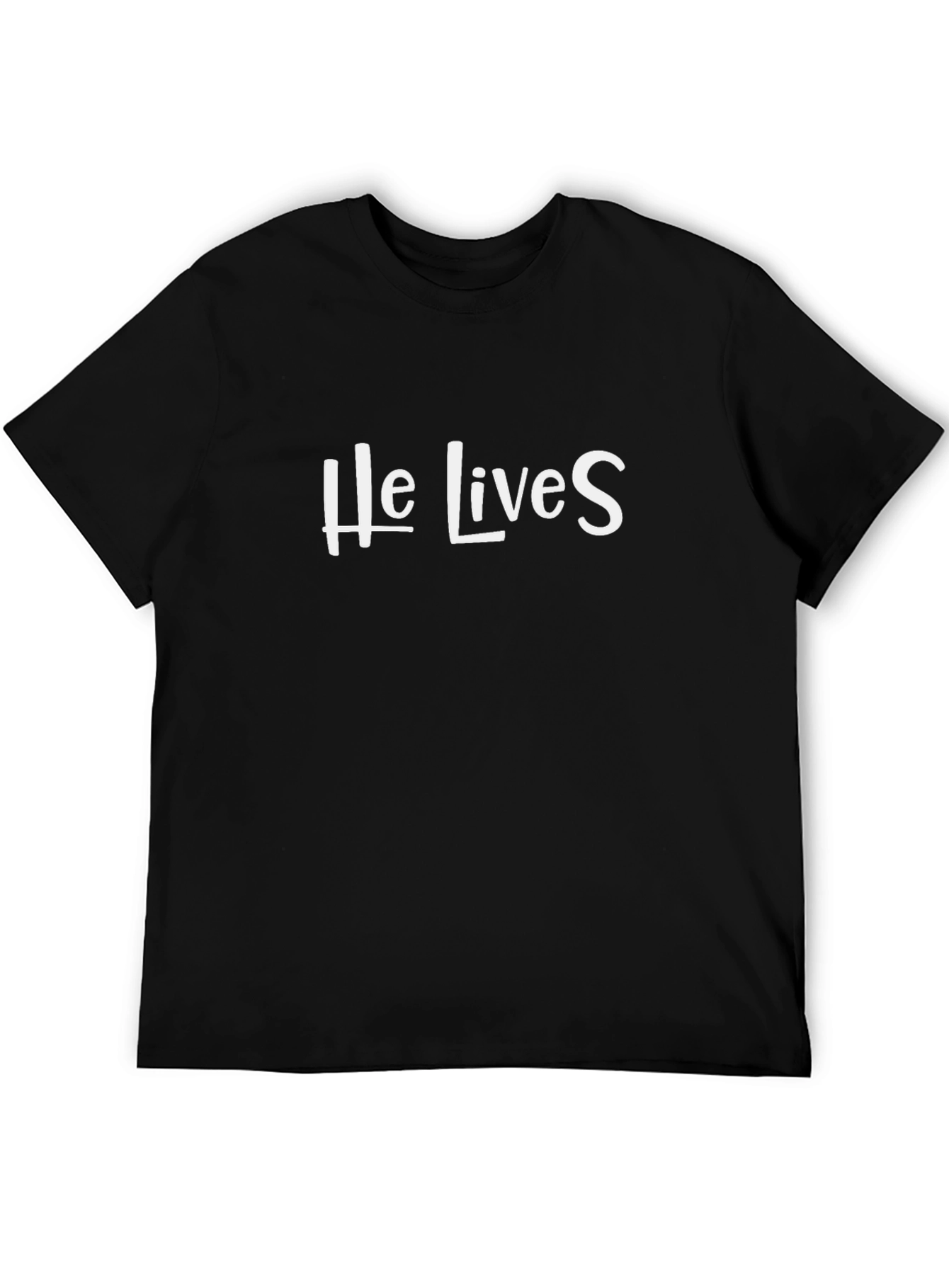 He Lives Graphic Tee - Casual Black T-Shirt
