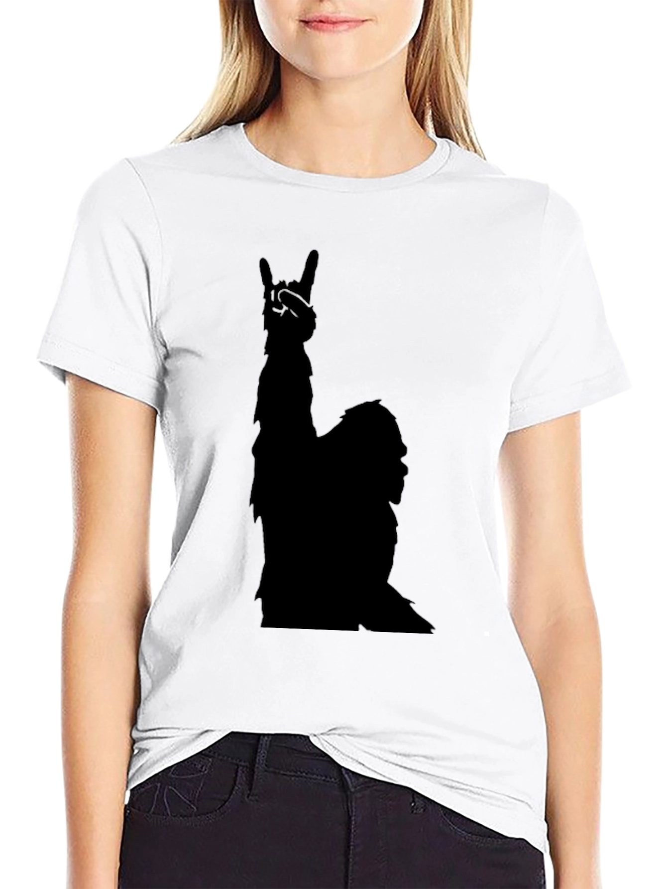 Rock On Llama Black T-Shirt