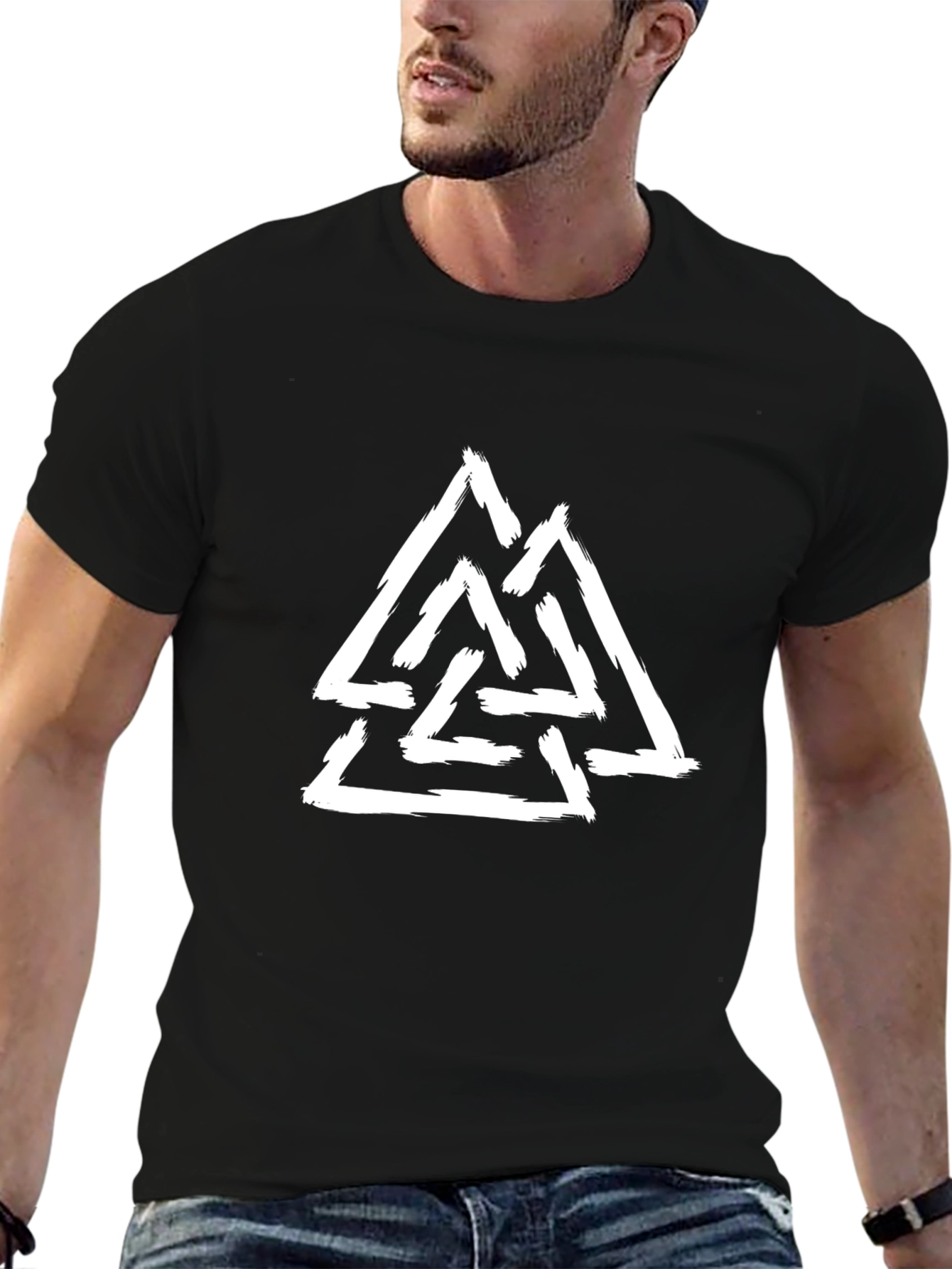 Valknut Viking Symbol Black T-Shirt