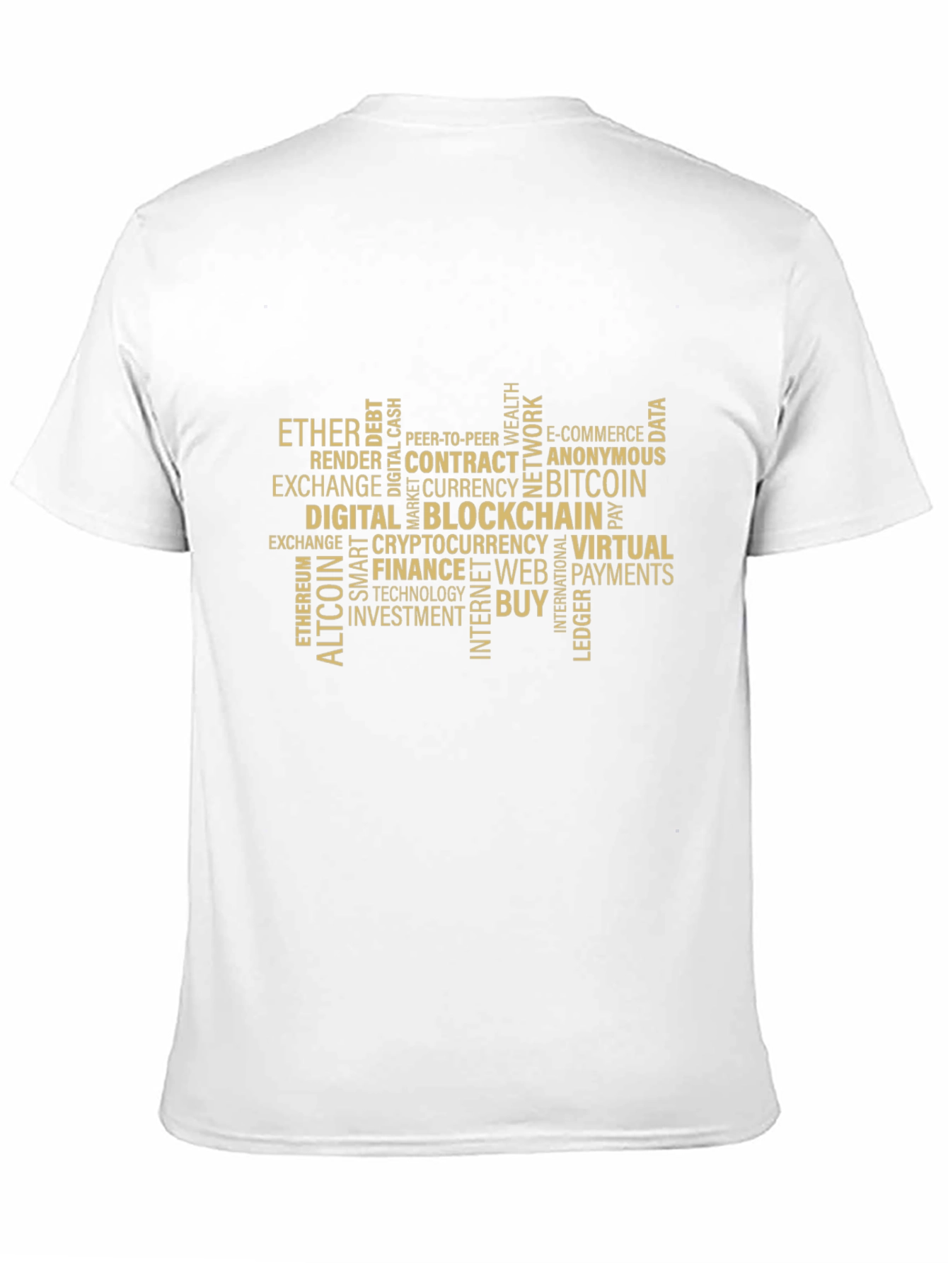 Bitcoin Blockchain Word Art Graphic T-Shirt