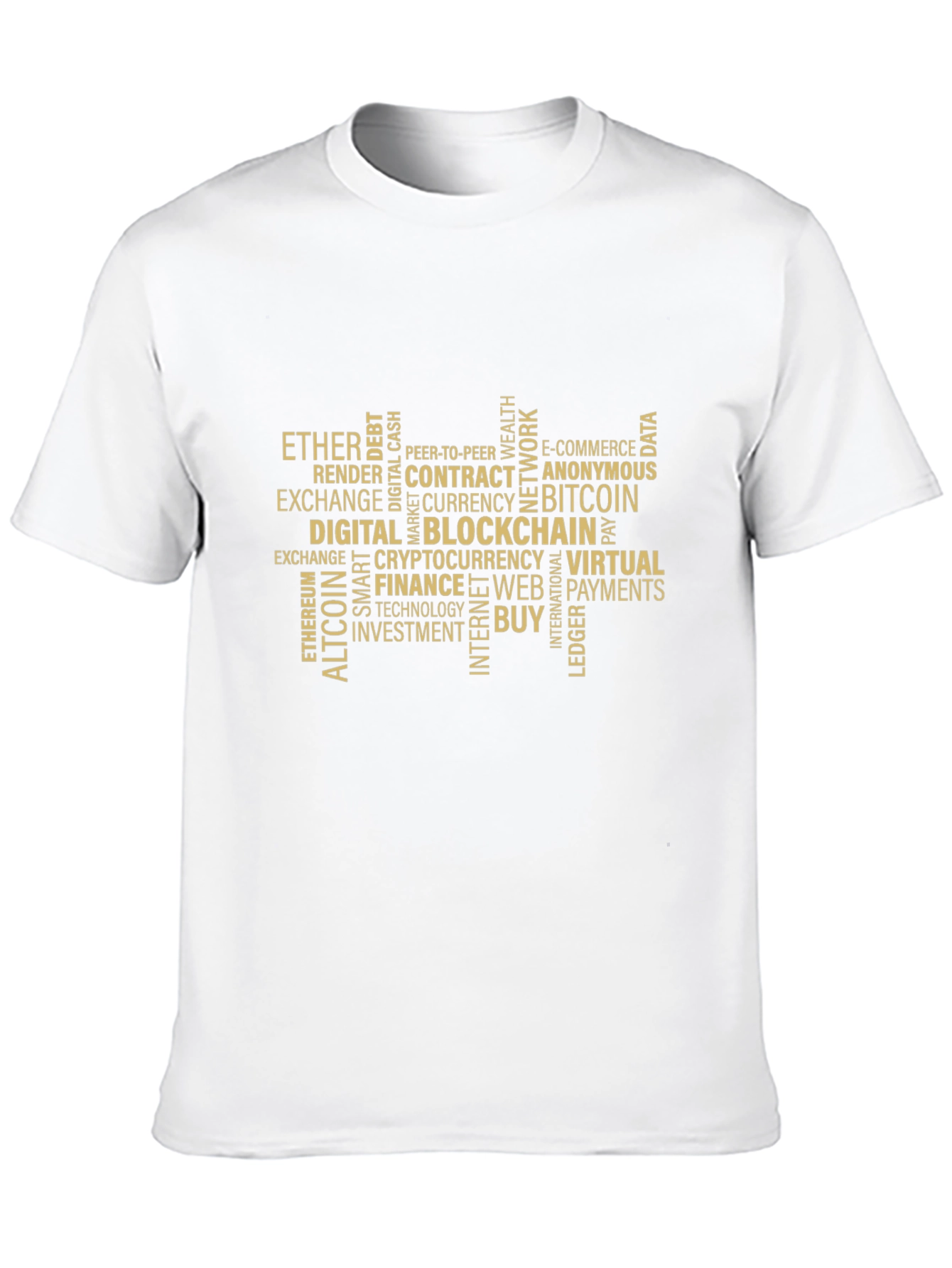 Bitcoin Blockchain Word Art Graphic T-Shirt