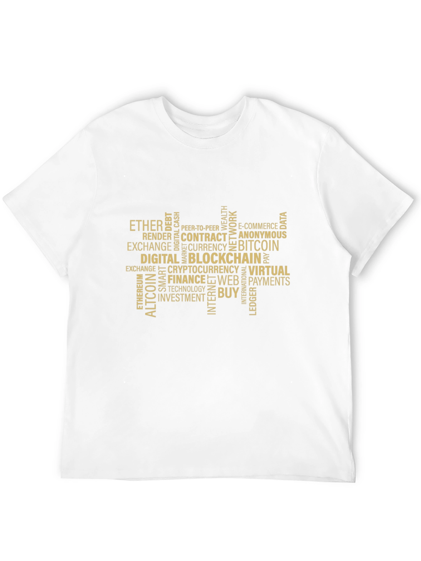 Bitcoin Blockchain Word Art Graphic T-Shirt