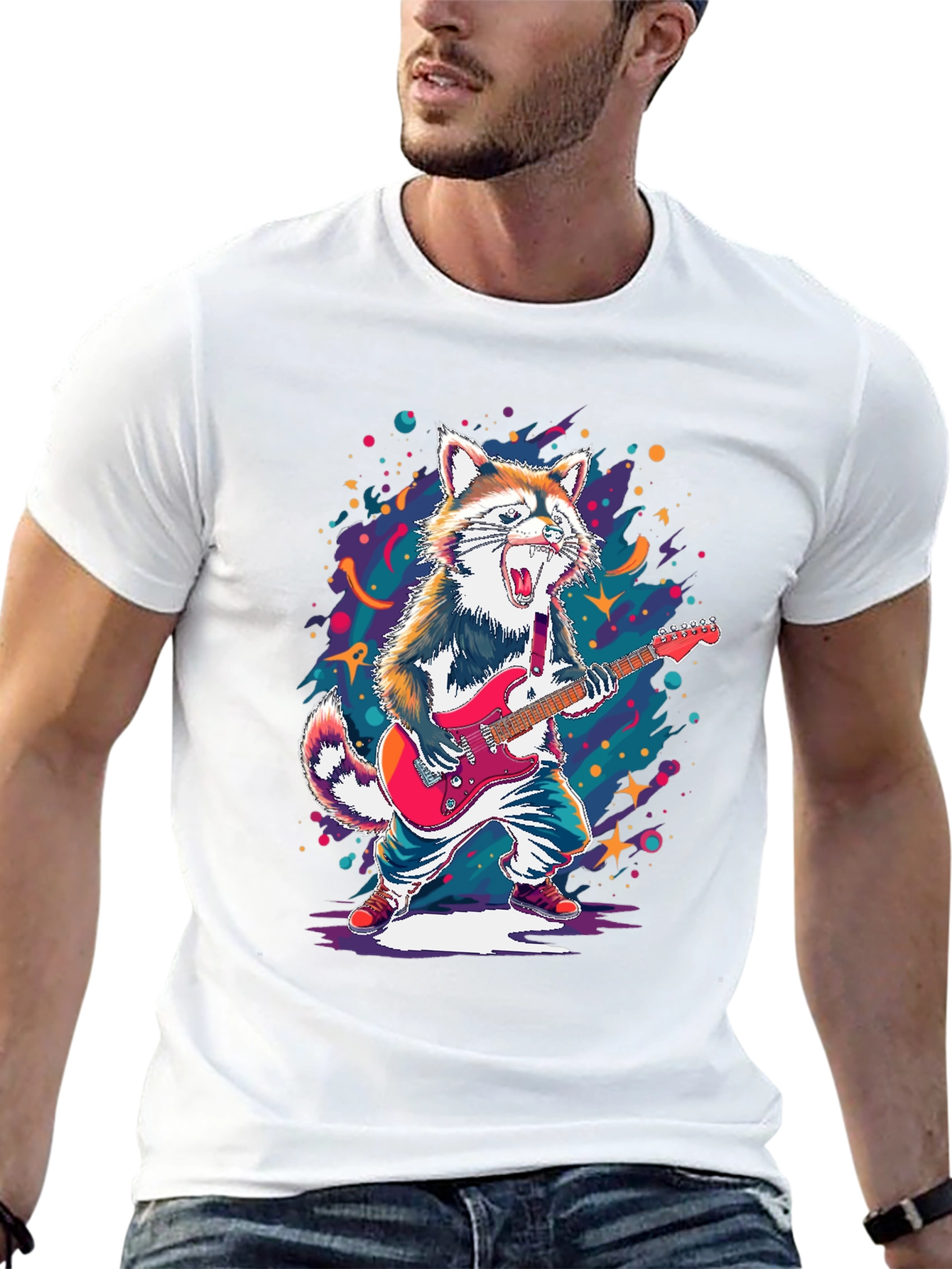 Rockin Raccoon Graphic Tee - Black