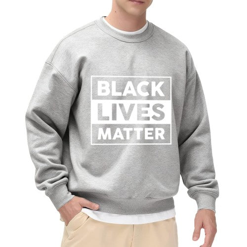 Black Lives Matter Crewneck Sweatshirt – Bold White Block Graphic, Unisex Fit