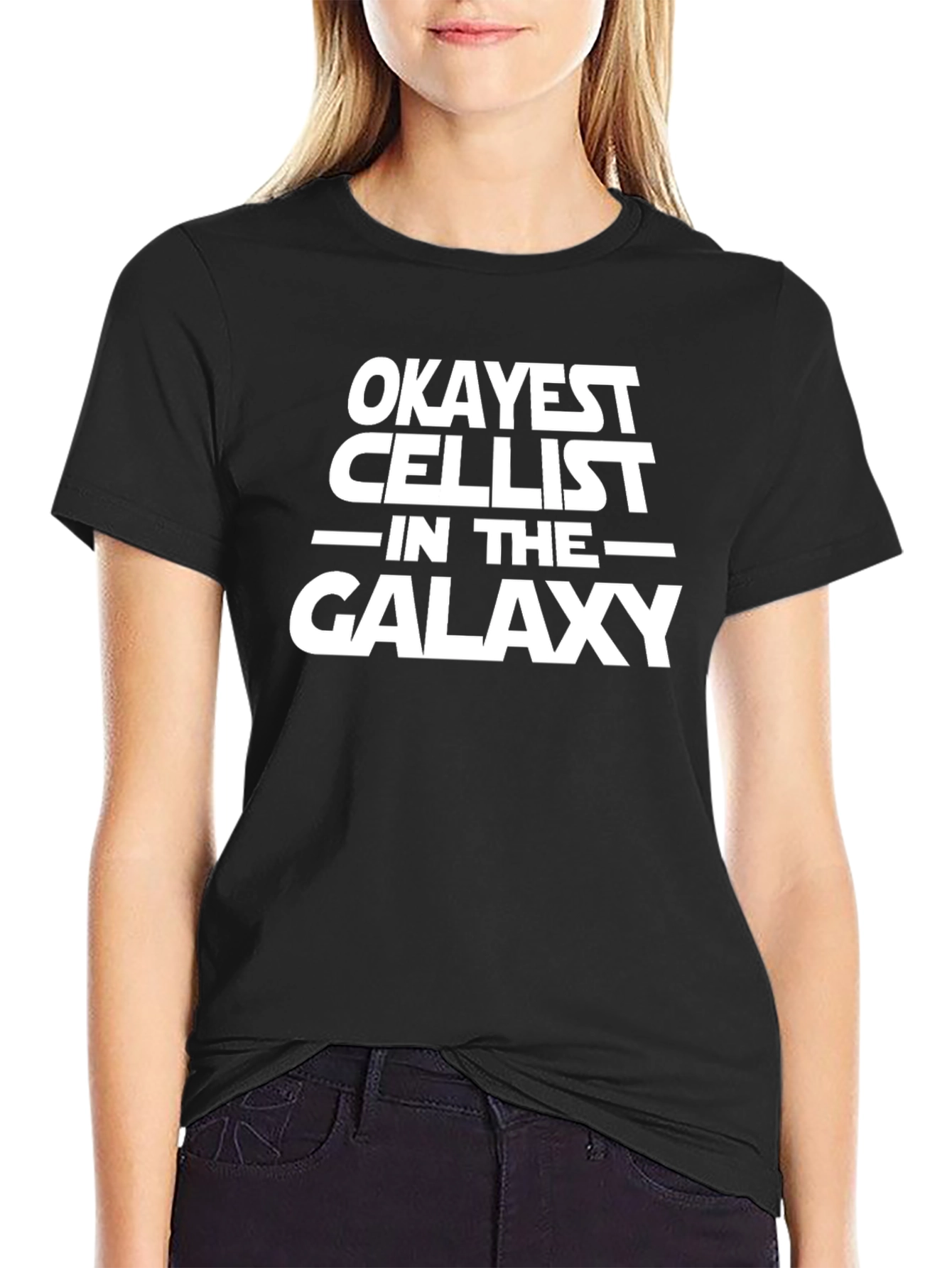 Okayest Cellist in the Galaxy Black T-Shirt